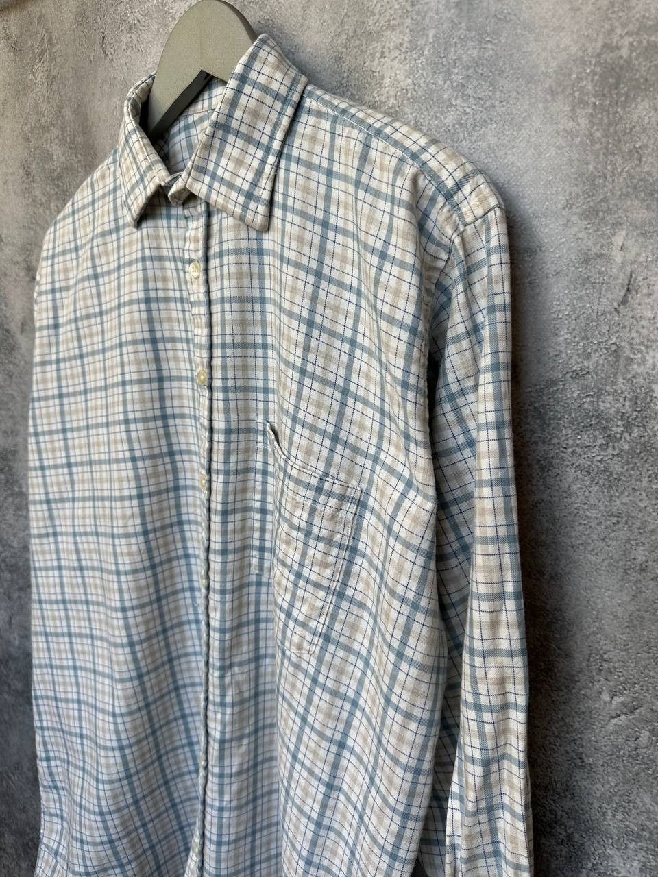James Meade Flannel Plaid Shirt LS Cotton/Wool Button Up