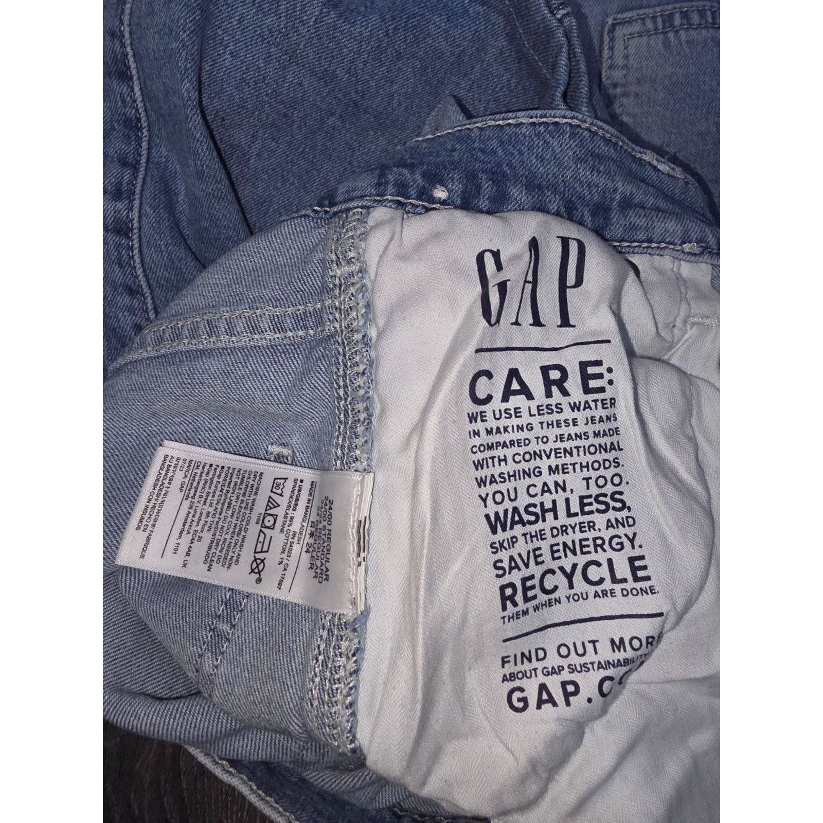 Gap GAP 90's Loose Mid Rise 24 Wide Leg Blue Denim A003268 Size 24" / US 00 / IT 34 - 10 Thumbnail