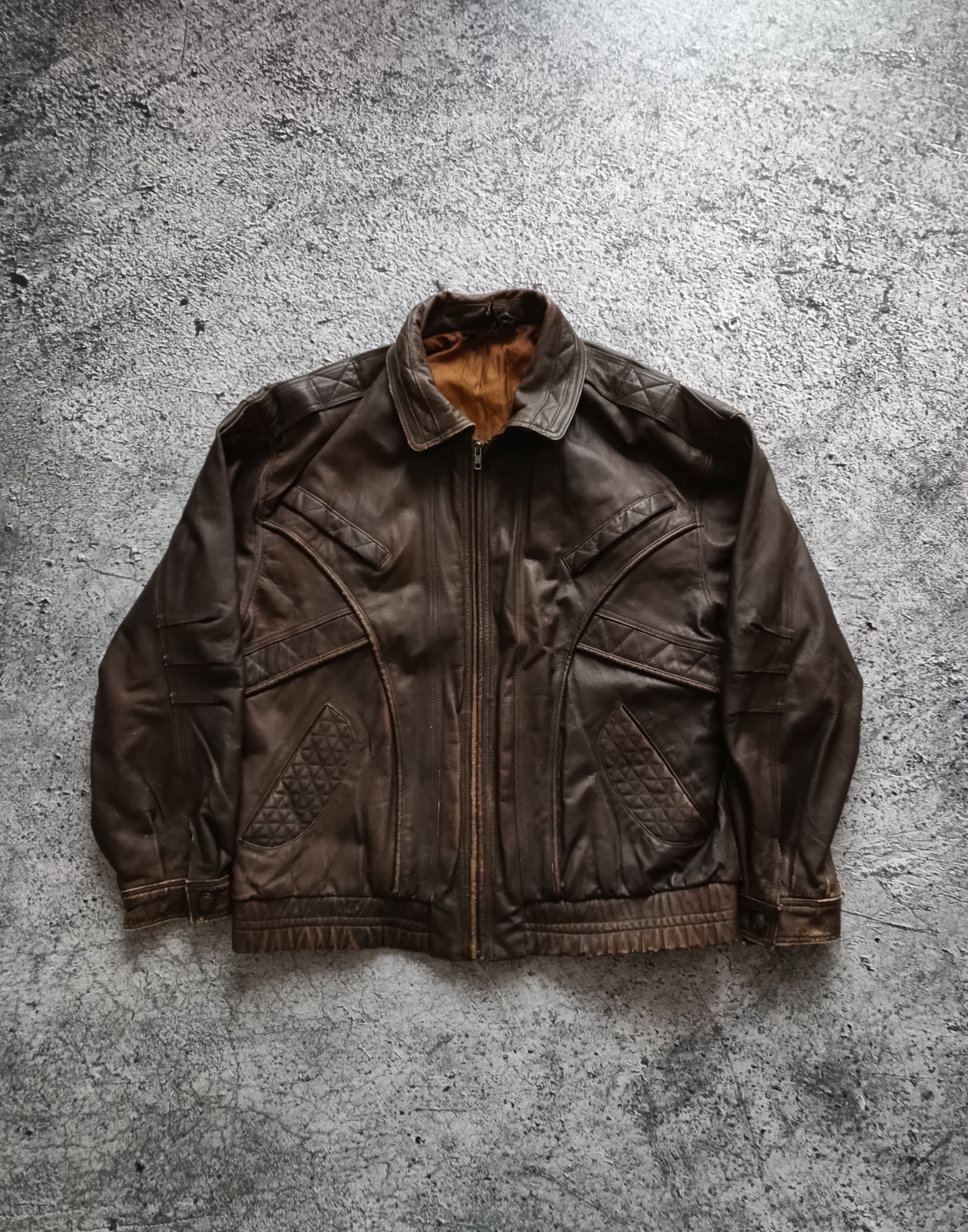Vintage Vintage 90s Leather Jacket Premium Leather Acne Avirex Style Size US L / EU 52-54 / 3 - 1 Thumbnail