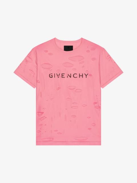 Givenchy o1w1db10325 Oversized Hole T-Shirt in Pink Size US M / EU 48-50 / 2 - 1 Thumbnail