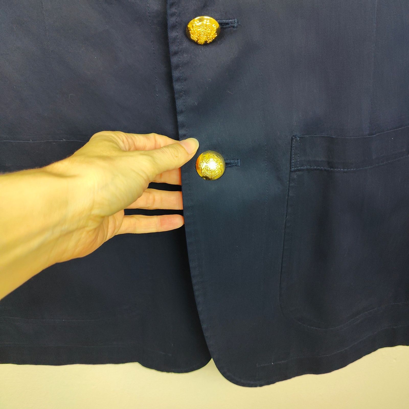 Ralph Lauren Vintage 90s Lauren Ralph Lauren Blazer Mens Medium Navy Blue Size 40R - 4 Thumbnail