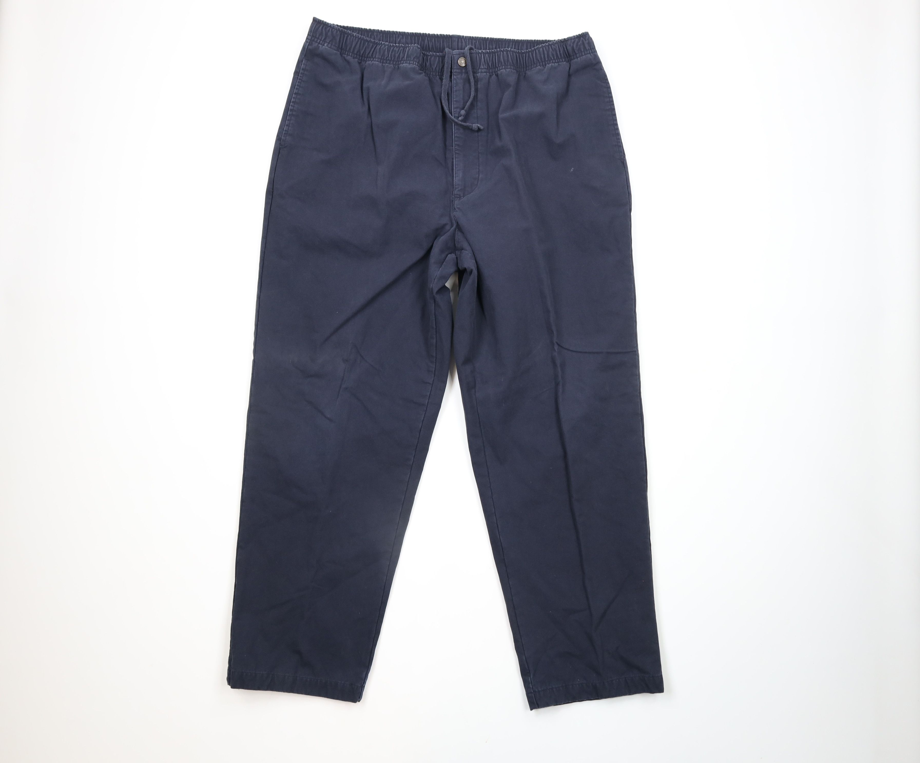L.L. Bean × Vintage Vintage 90s LL Bean Lined Relaxed Fit Pants Navy Blue Size US 36 / EU 52 - 1 Thumbnail