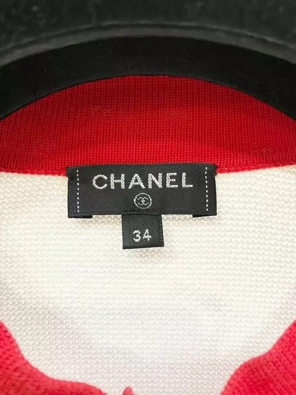 Chanel Chanel Beach series red and white color-blocked knitwear Size XXS / US 00 / IT 34 - 4 Thumbnail
