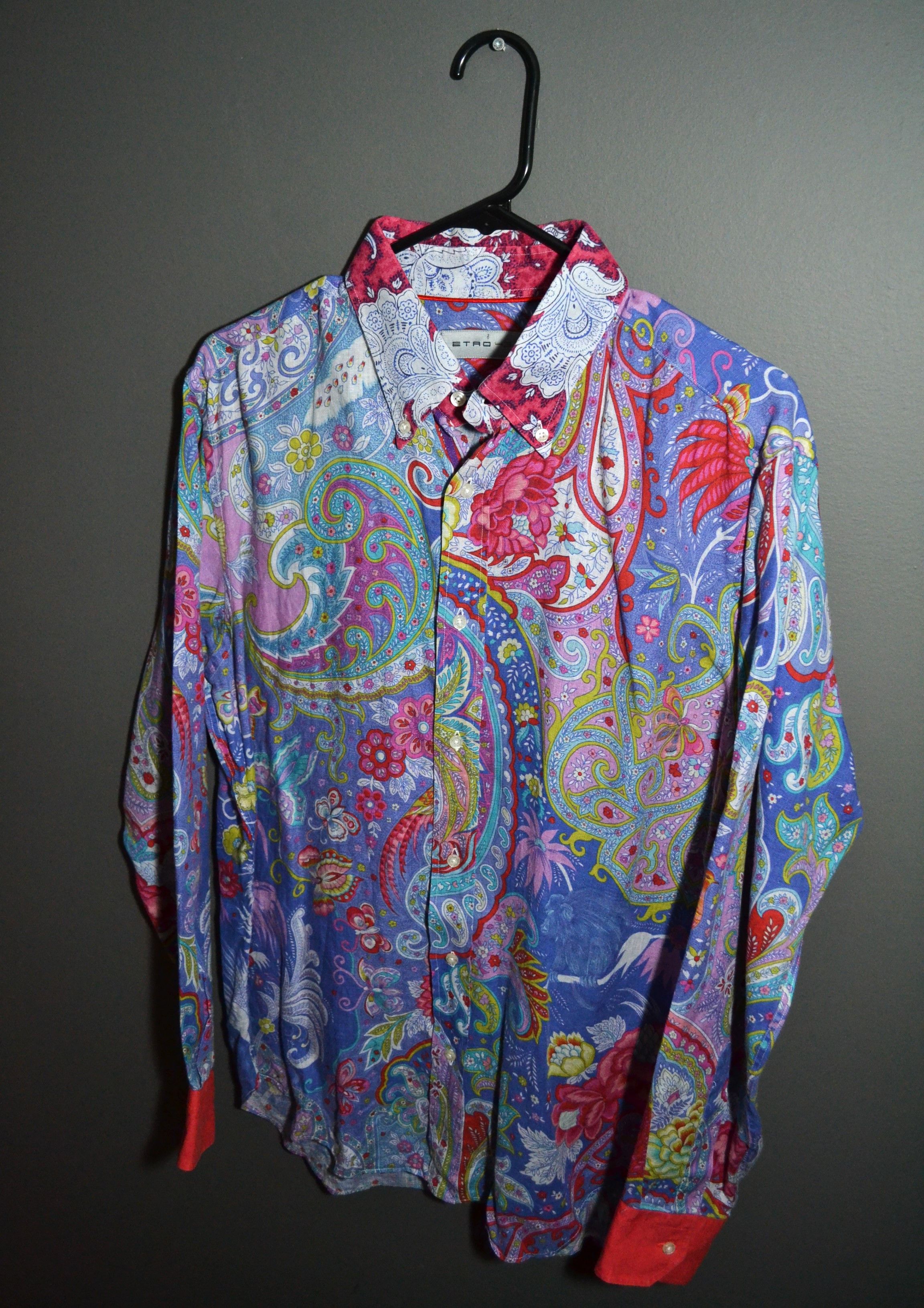 Etro Etro Linen Paisley Shirt Mythological Animal Print 43 L XL Size US L / EU 52-54 / 3 - 1 Thumbnail