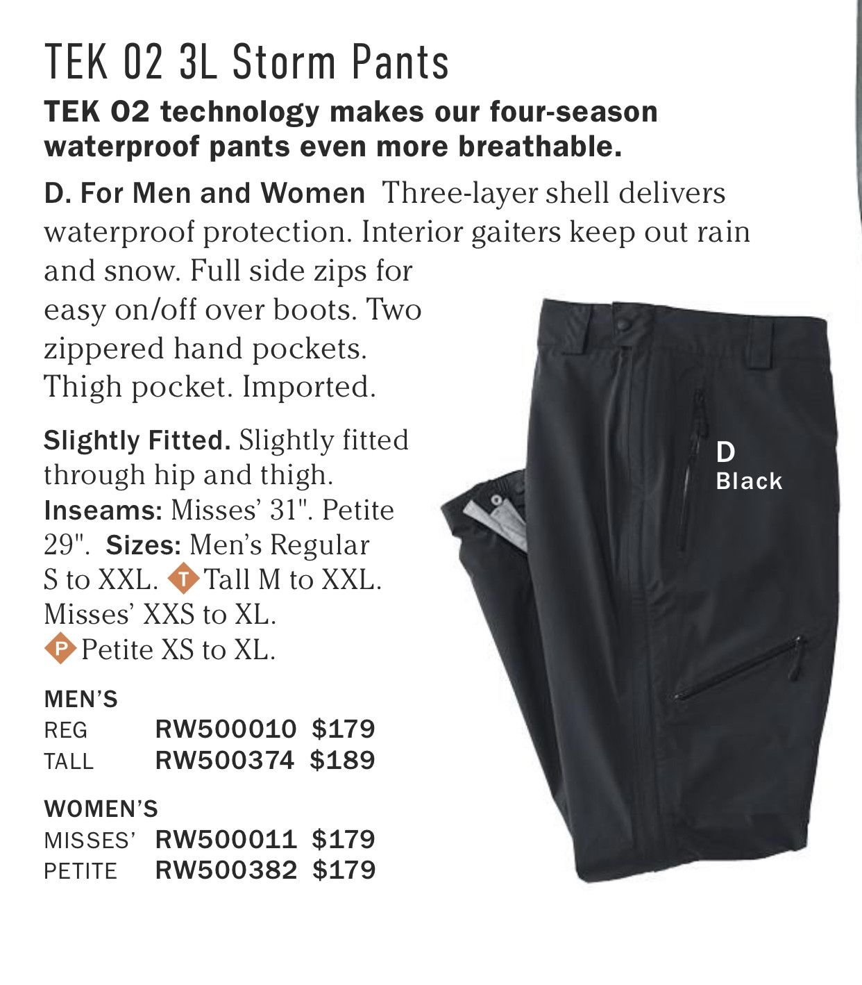 L.L. Bean LL Bean TEK O2 3L Storm Shell Pants Size US 31 - 15 Thumbnail