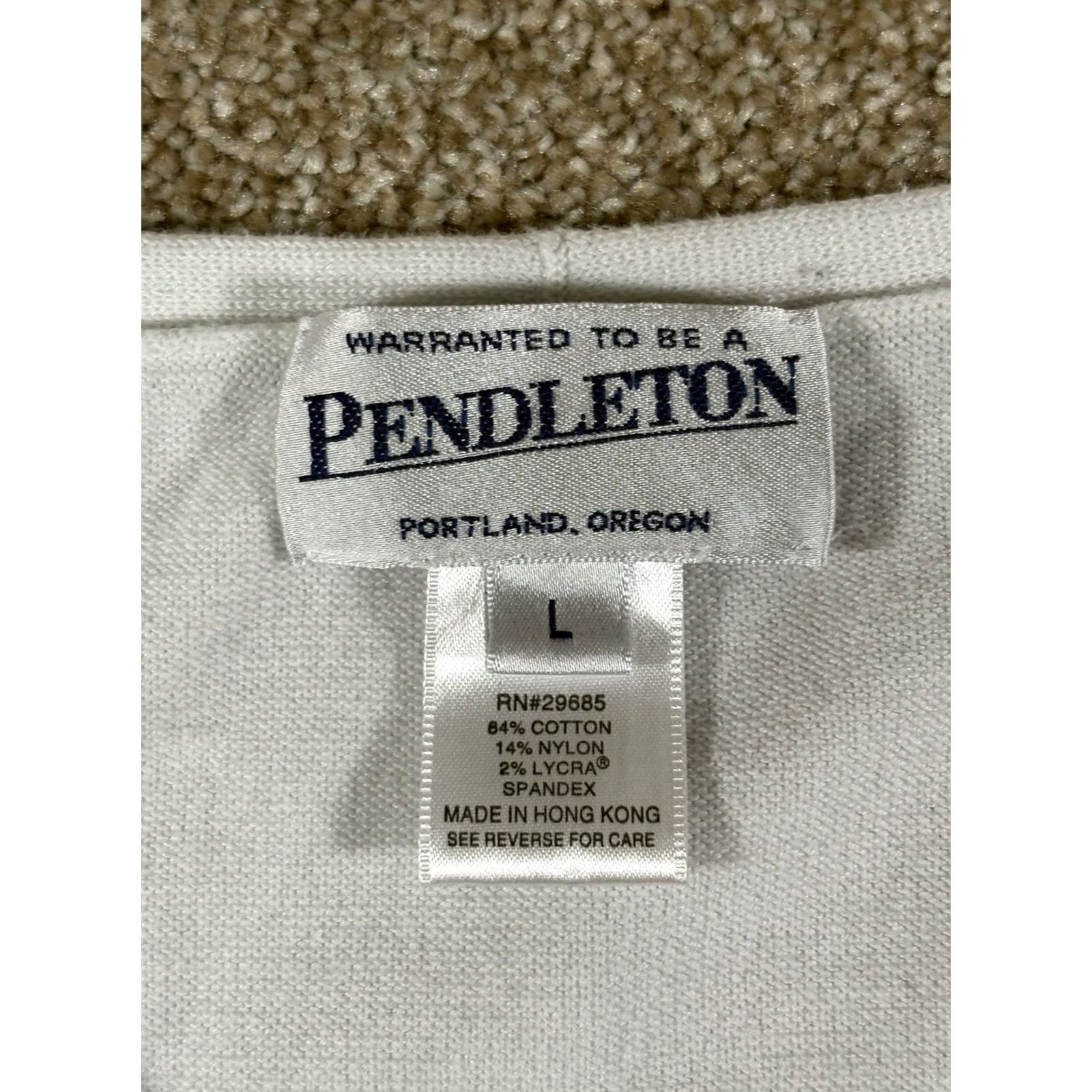 Pendleton VINTAGE Pendleton Sweater Womens Large White Knit Cardigan Button Size L / US 10 / IT 46 - 6 Thumbnail