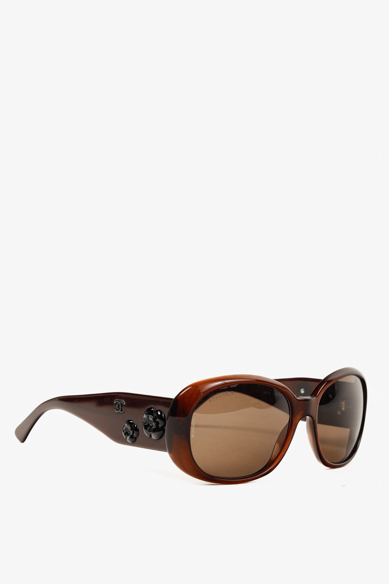 Chanel Chanel 5113 Brown Camellia-Detail Oversized Sunglasses Size ONE SIZE - 1 Thumbnail
