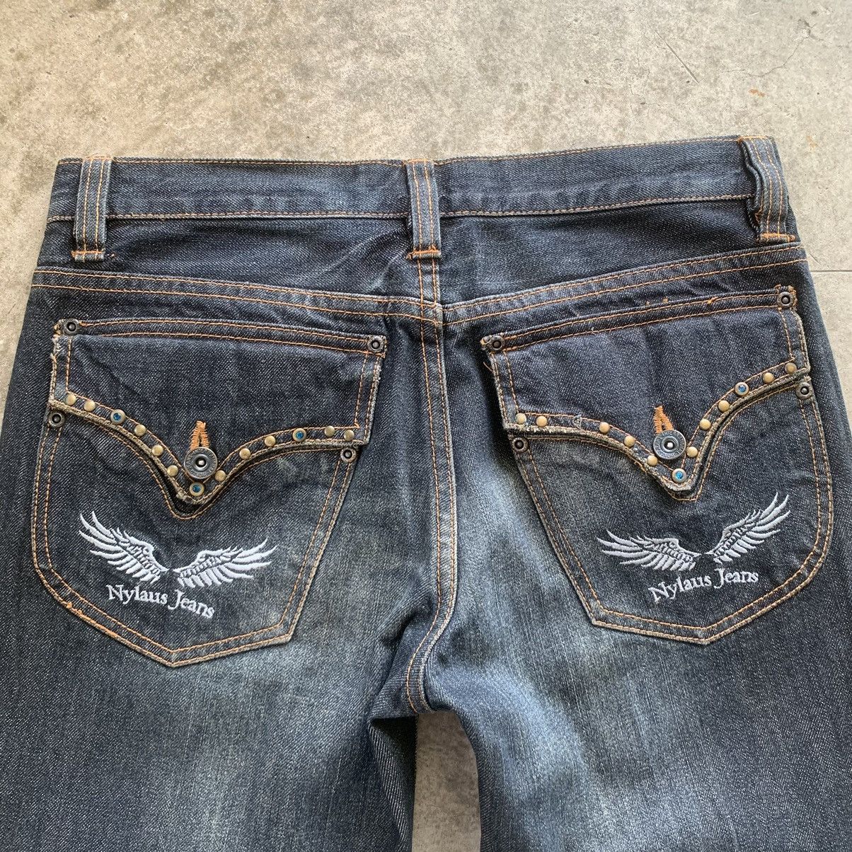 Japanese Brand Nylaus Clothing wings studded flared jeans Size US 32 / EU 48 - 6 Thumbnail