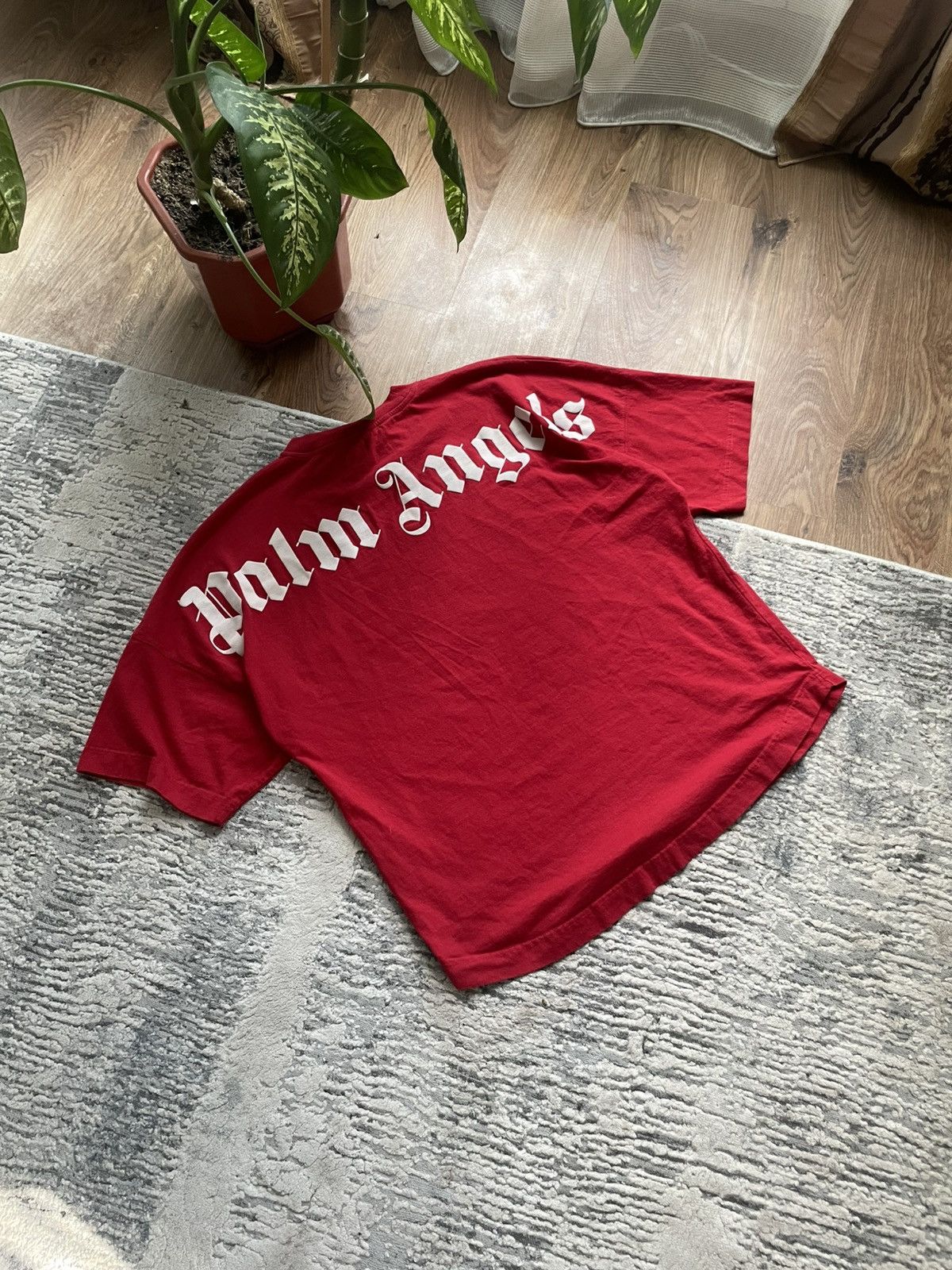 Pre-owned Off-white Palm Angels Big Logo T-shirt In Red
