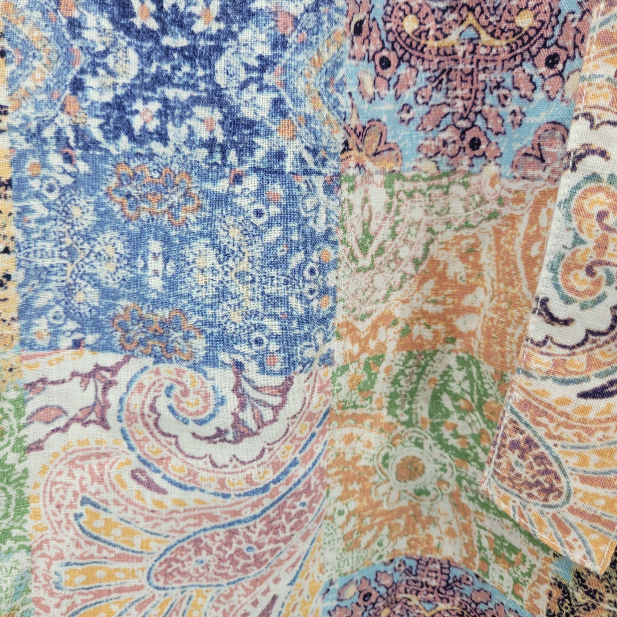 Rachel Zoe Rachel Zoe Womens Linen Multicolor Paisley Patchwork Wide-Le Size 30" / US 8 / IT 44 - 4 Thumbnail