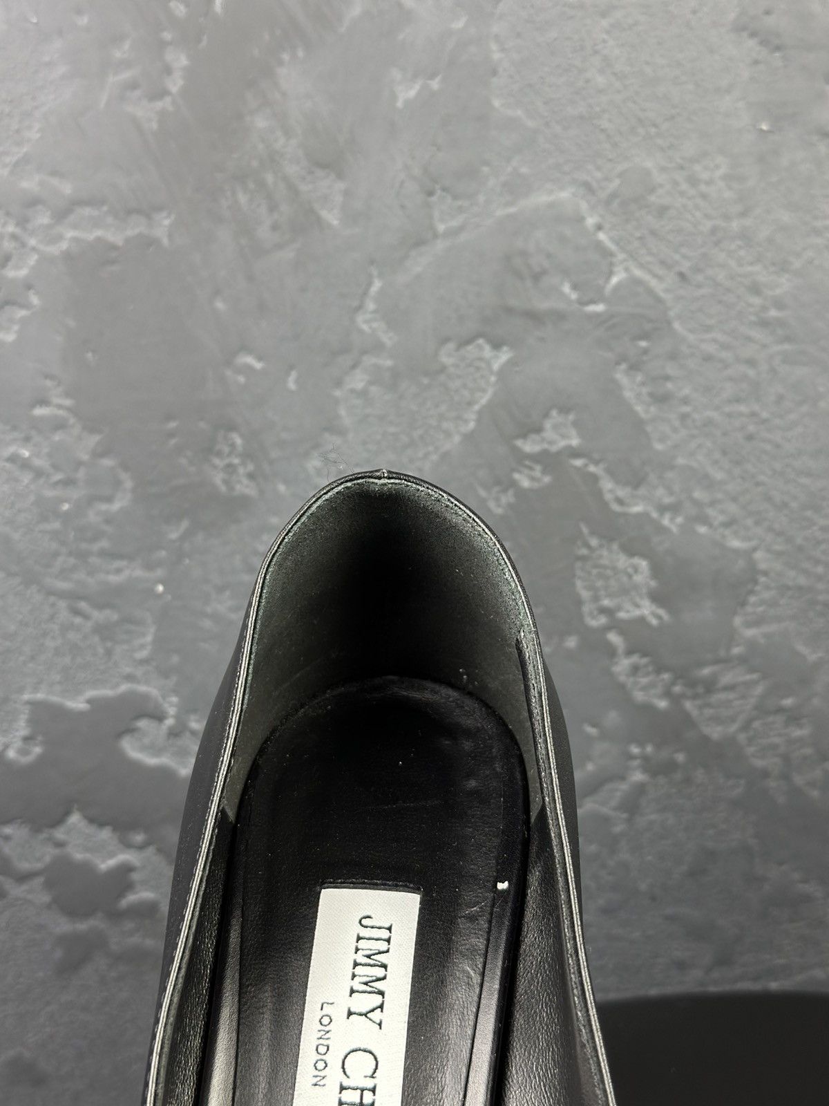 Jimmy Choo JIMMY CHOO Womens Black Diamond Tilda Leather Heeled Size US 9 / IT 39 - 11 Thumbnail