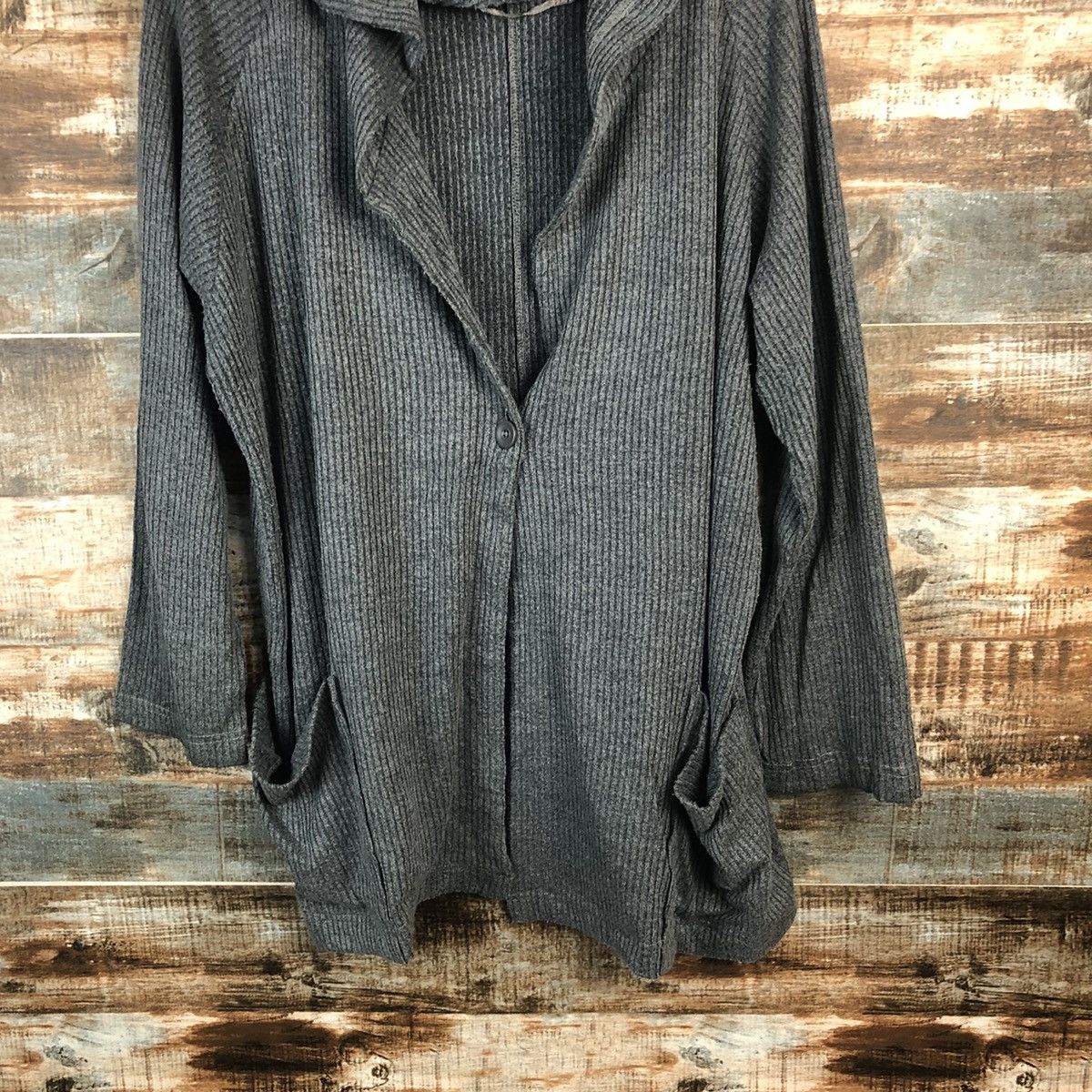 GU × Homespun Knitwear GU Grey Cardigan Hoodie Knitwear #A1861 Size M / US 6-8 / IT 42-44 - 6 Thumbnail