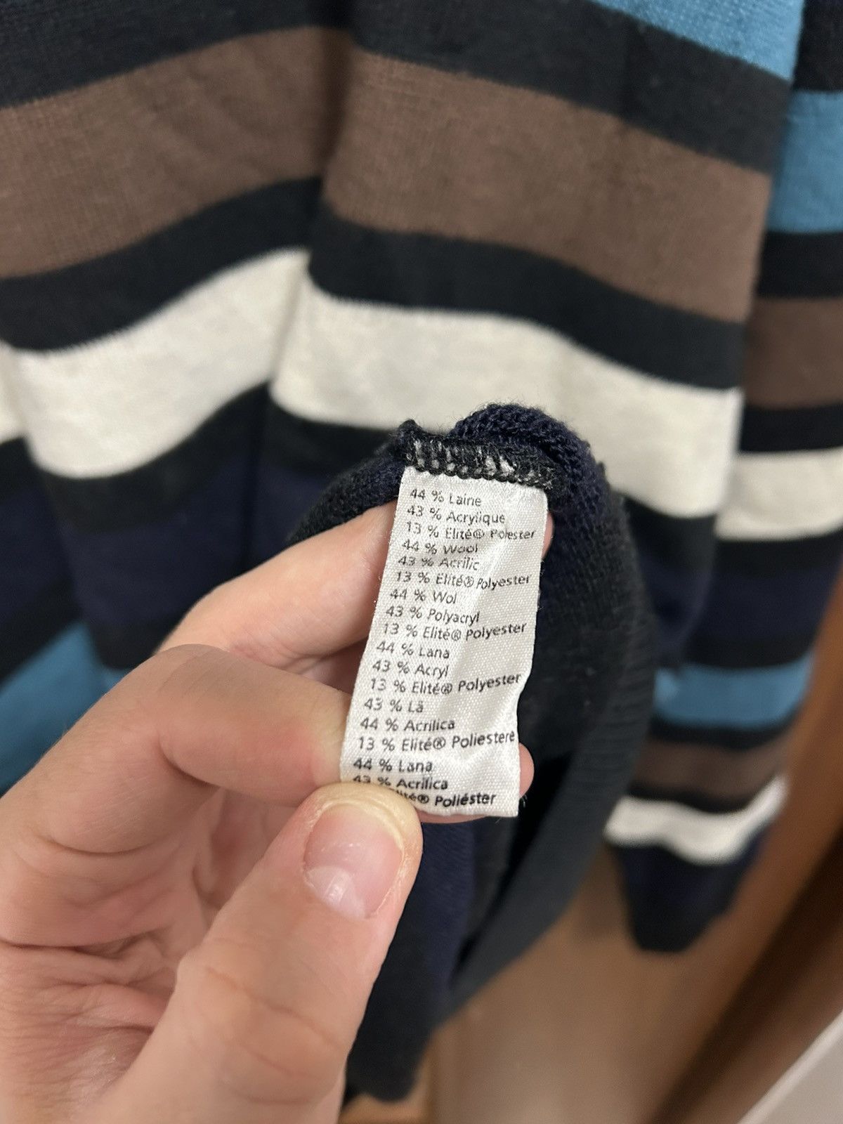 Lacoste Vintage 2000’s Lacoste Crewneck Striped Knitted Sweater Y2K Size US XXL / EU 58 / 5 - 5 Thumbnail