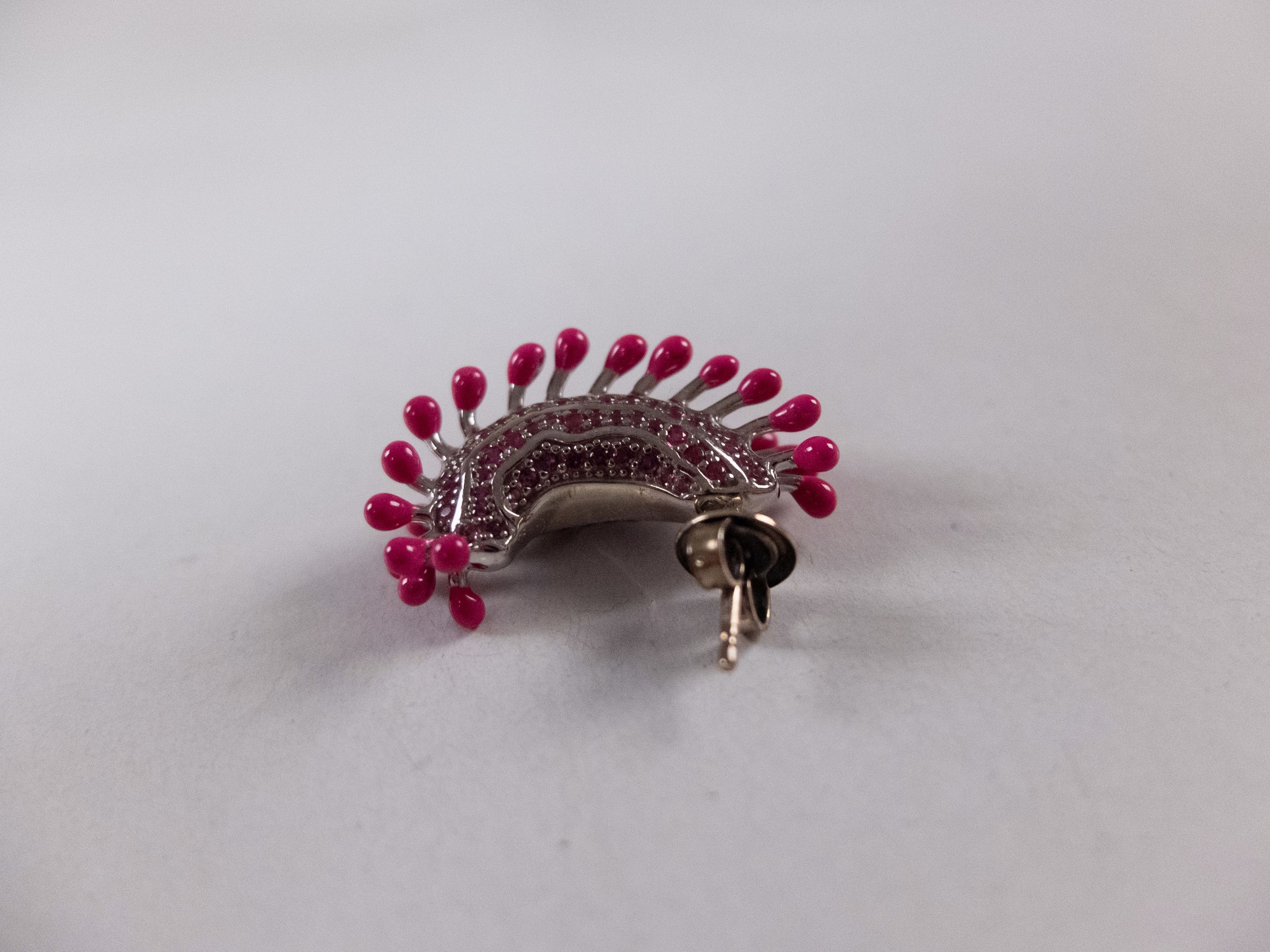 Bottega Veneta BOTTEGA VENETA Trap pink Sterling silver hoop earrings q Size ONE SIZE - 5 Thumbnail