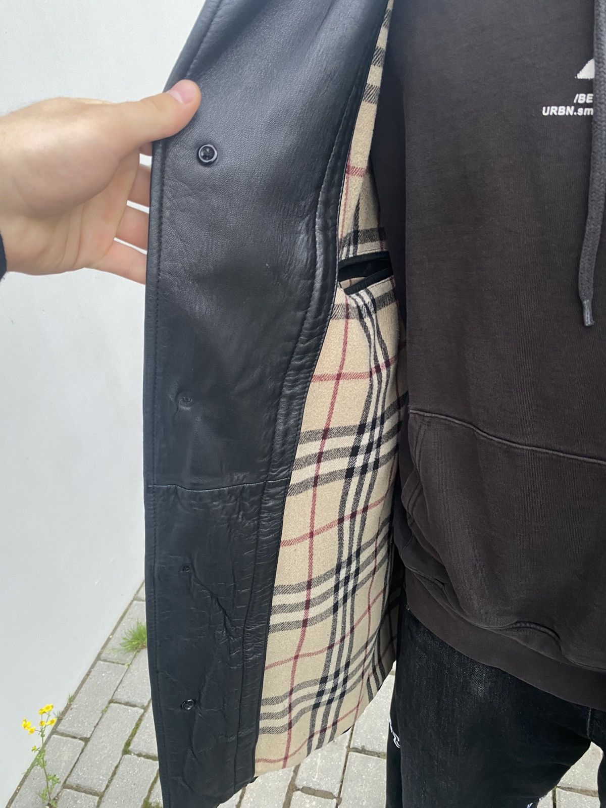 Burberry Vintage Burberry Leather Car Coat Nova Check Black Size US XXL / EU 58 / 5 - 14 Thumbnail