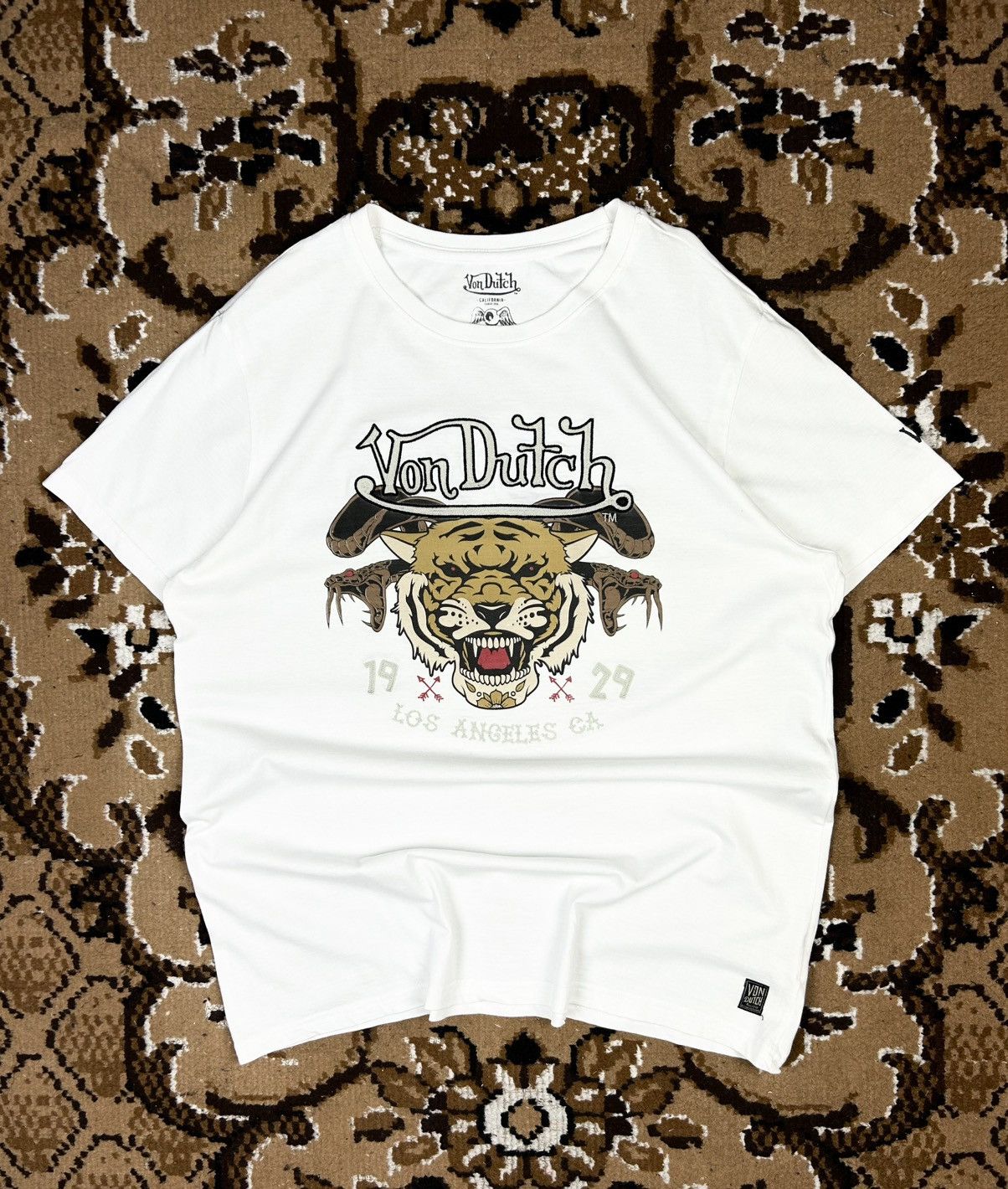 Ed Hardy × Vintage × Von Dutch Rare Von Dutch tee Tiger Embroidered Logo Vintage Y2K Size US XL / EU 56 / 4 - 1 Thumbnail