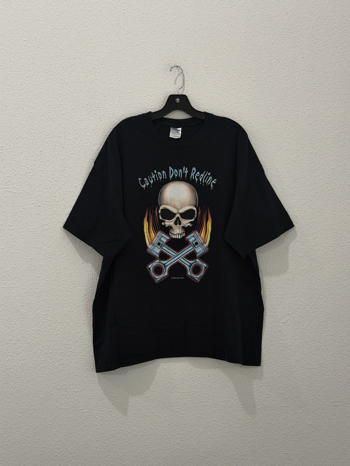 Harley Davidson Vtg Y2K Ghost Rider “Caution Don't Redline” Skull Piston XL Size US XL / EU 56 / 4 - 1 Thumbnail