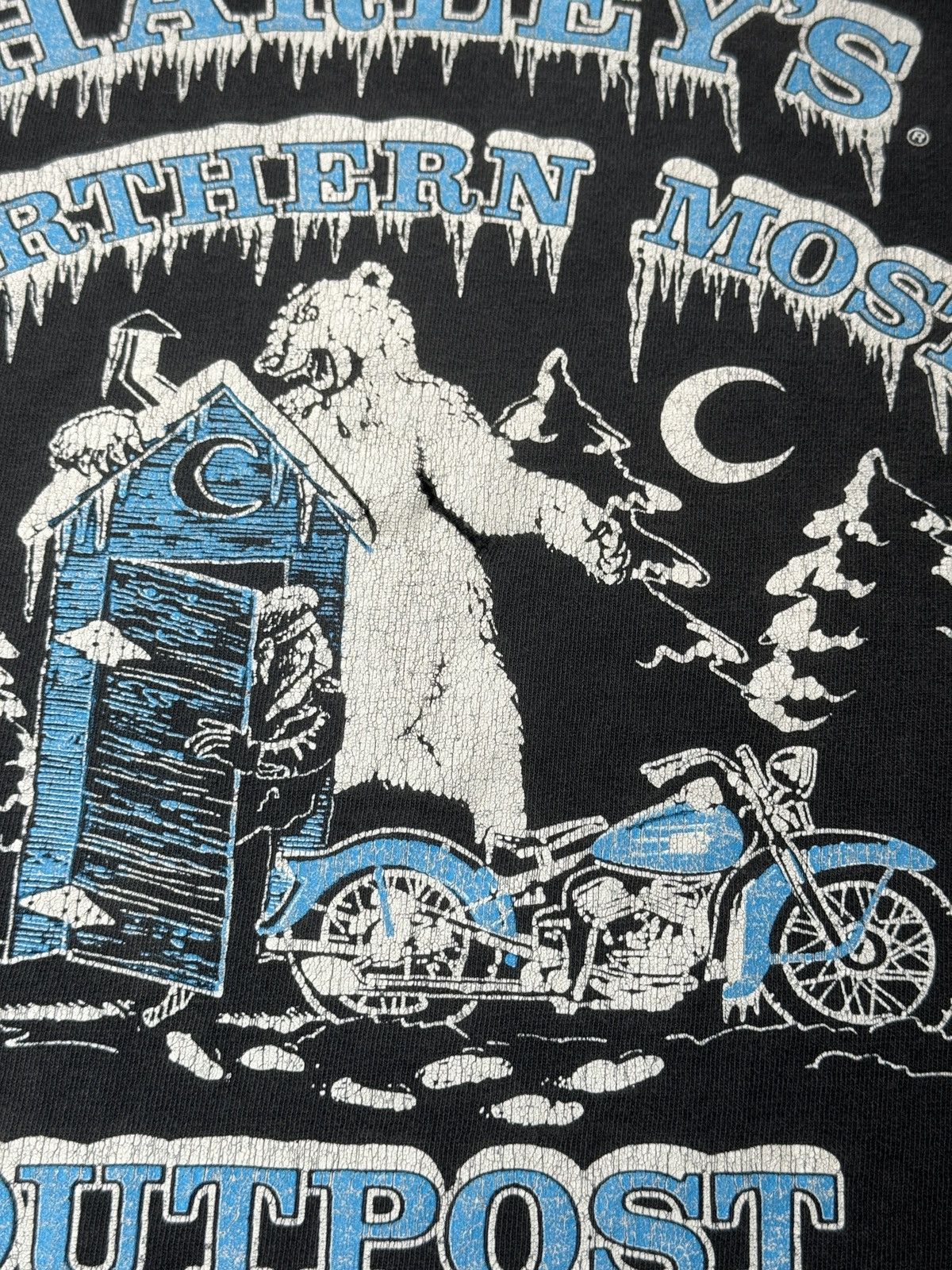 Harley Davidson × Vintage Vtg 90s INSANE Harley Davidson Alaska Nature Biker T Shirt Size US XL / EU 56 / 4 - 6 Thumbnail