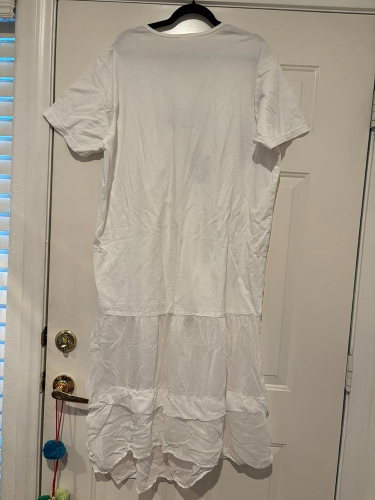 Designer Womens Johnny Was white t shirt dress sz XL #380 Size XL / US 12-14 / IT 48-50 - 2 Thumbnail