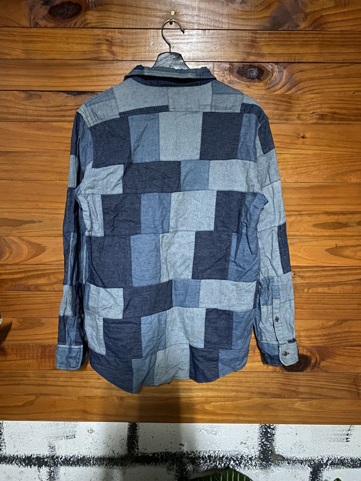 Ben Davis Ben Davis Patchwork Chambray Shirt Indigo Workwear Shirt Size US M / EU 48-50 / 2 - 9 Thumbnail