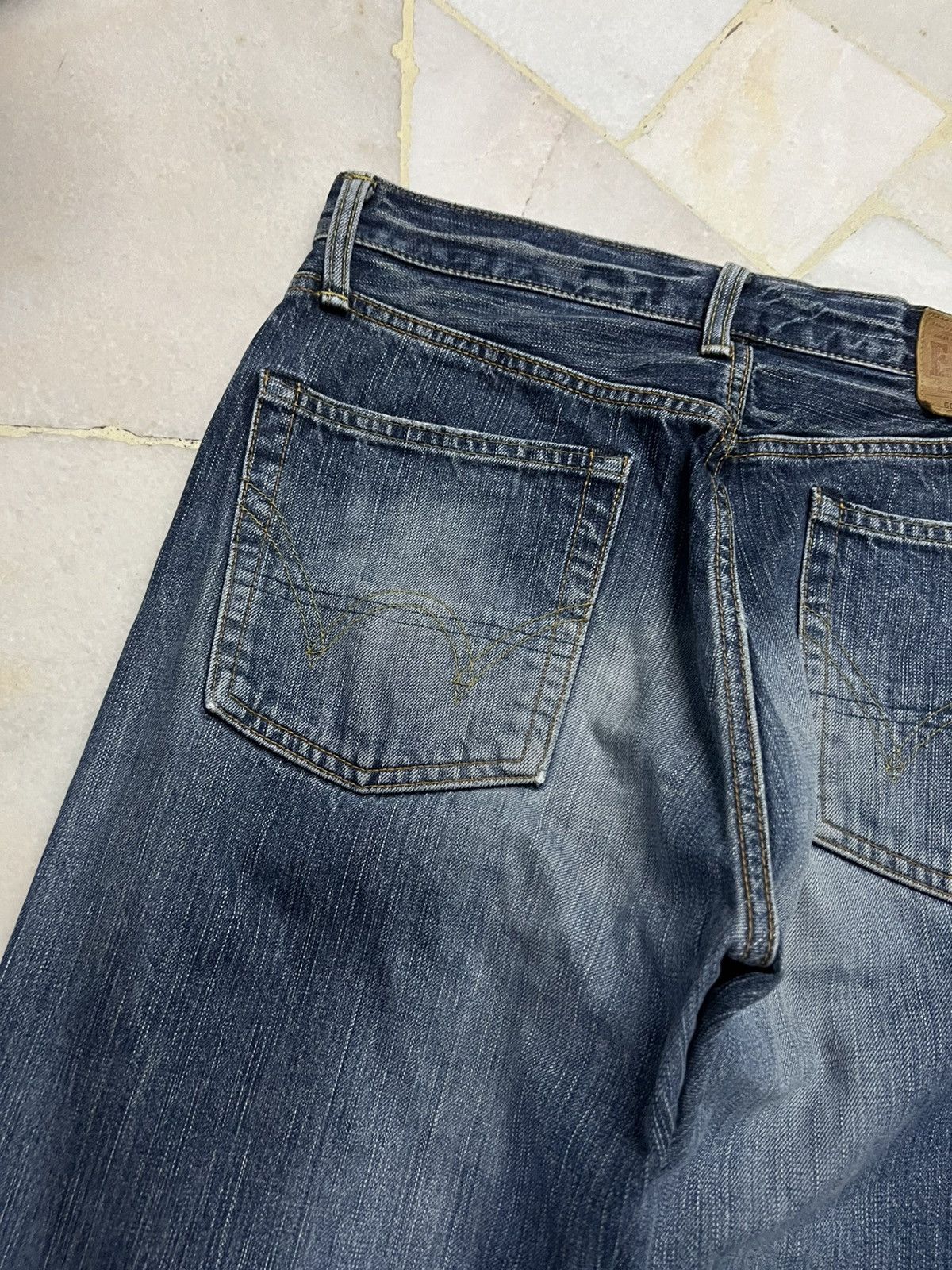 Edwin 💥Baggy💥Edwin 505ZX Selvedge Jean Very Rare Size US 30 / EU 46 - 12 Thumbnail