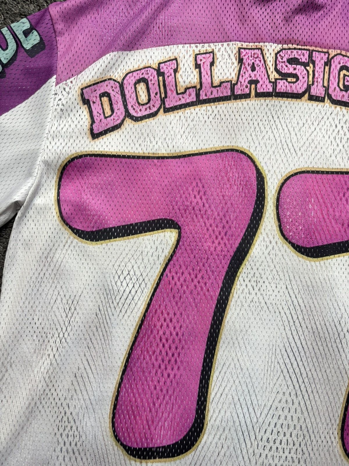 Japanese Brand Vintage dollasignme pills pink white football jersey Size US L / EU 52-54 / 3 - 18 Thumbnail