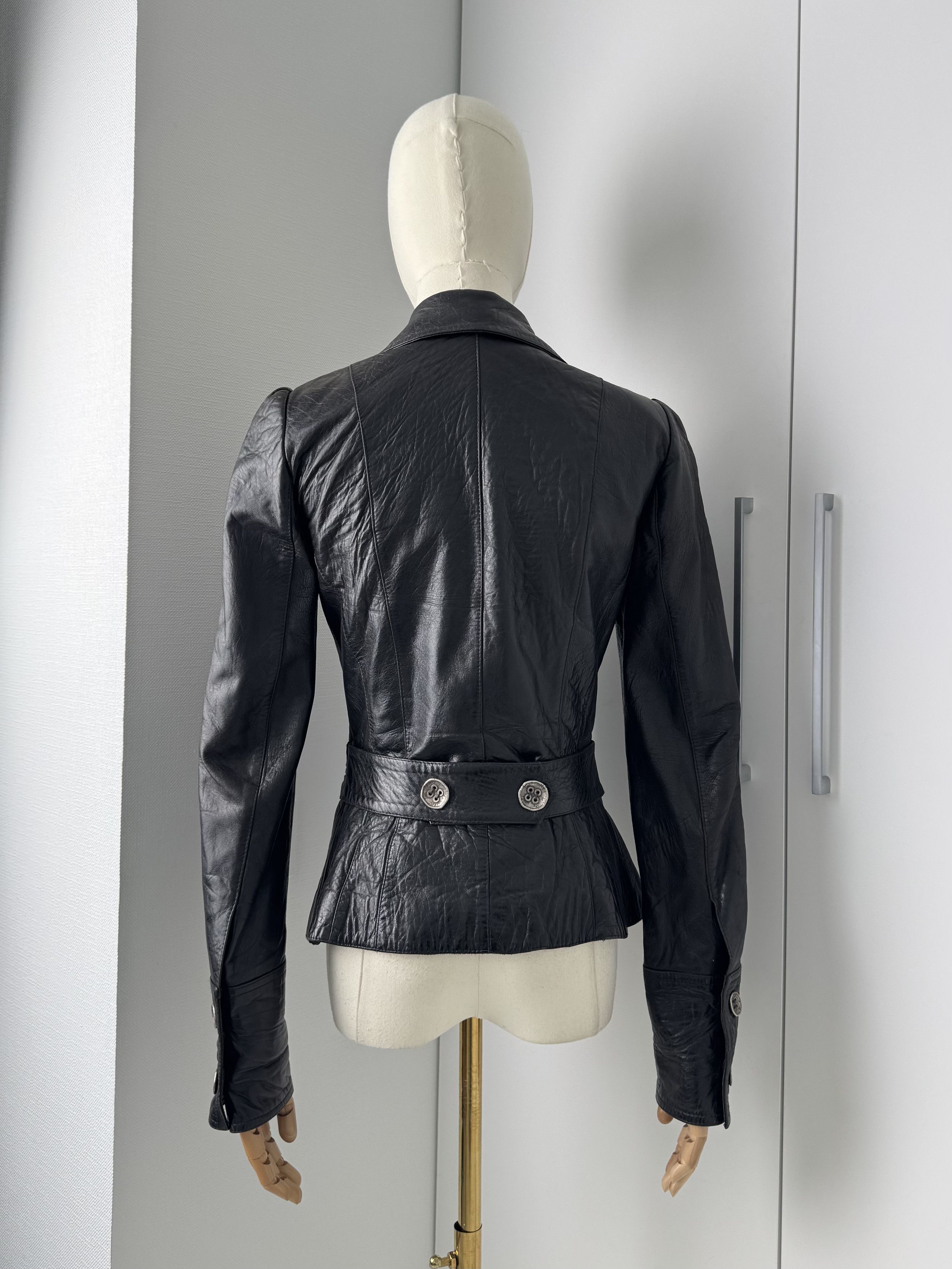 Genuine Leather Vintage Leather Jacket Womens Fitted Button Up Blazer Style Size S / US 4 / IT 40 - 4 Thumbnail