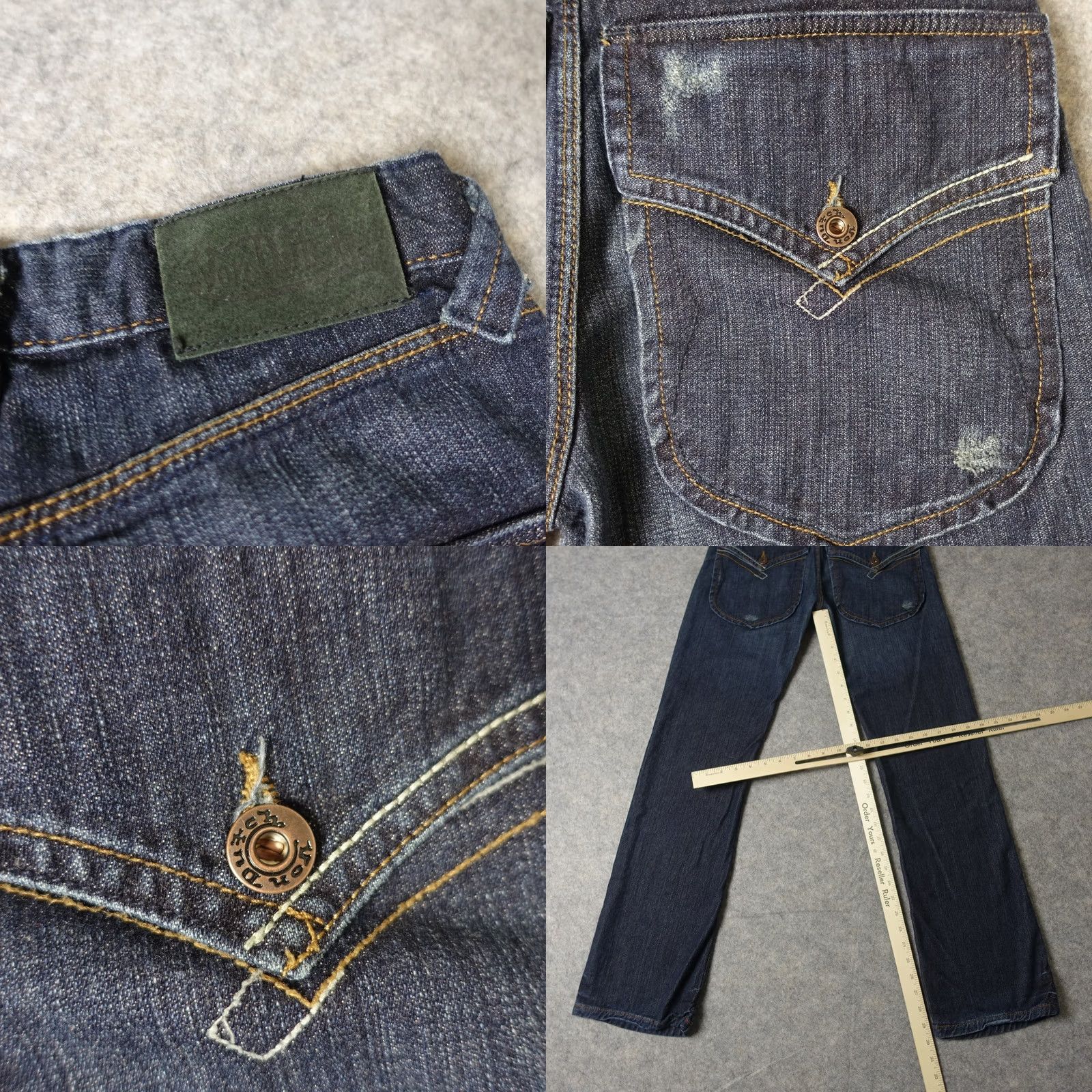 Von Dutch VINTAGE Von Dutch Jeans Mens 24 Blue Pants Straight Leg Dark Wool Cashmere USA Slim Regular 5-Pocket Denim Inseam 30 Size US 28 / EU 44 - 8 Thumbnail