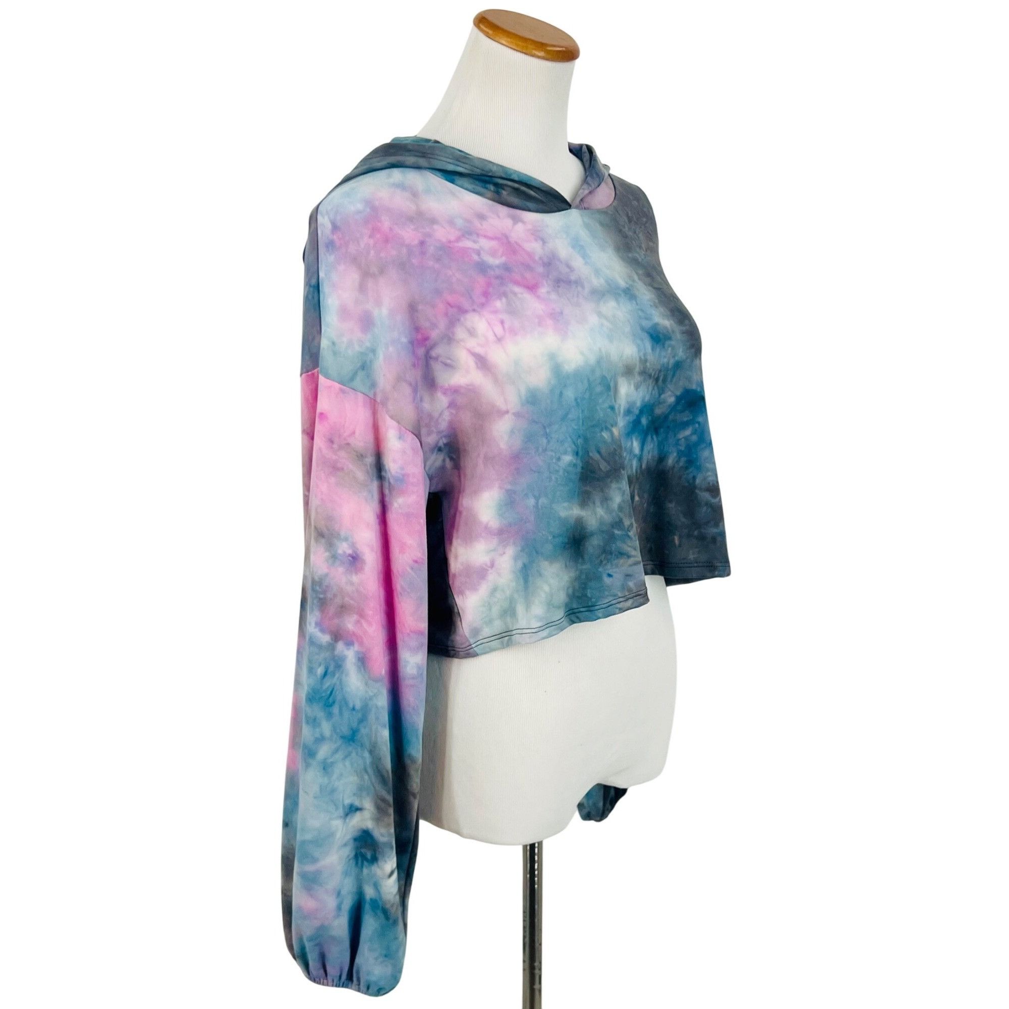 Other NWT Tie Dye Cropped Hoodie & Shorts 2 Piece Set | Athleisure Size L / US 10 / IT 46 - 15 Thumbnail