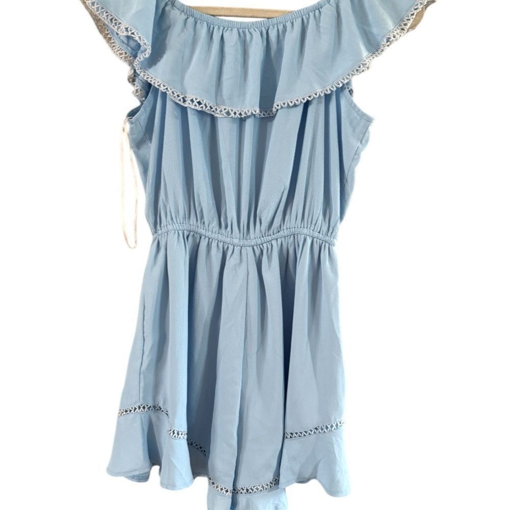 Other Blue Ruffled Tie Front Jumpsuit Size S / US 4 / IT 40 - 10 Thumbnail