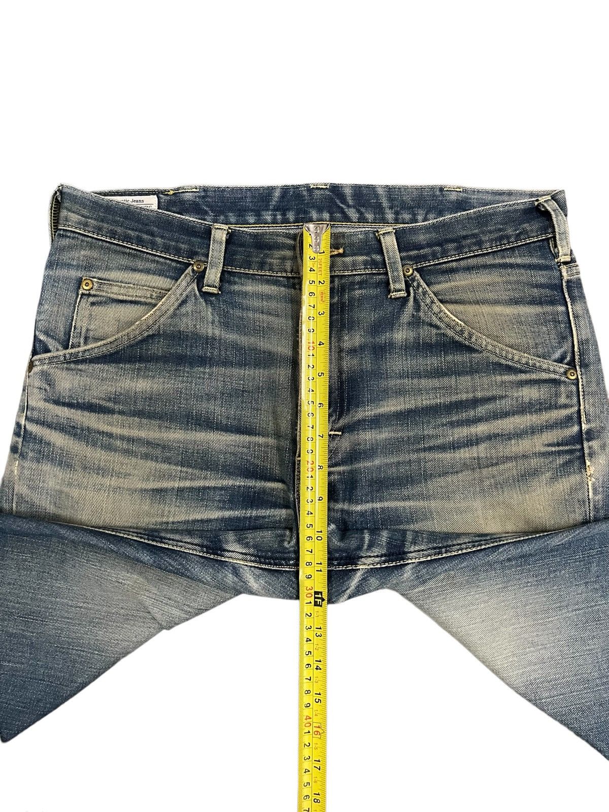 Lee Vintage Lee Denim Yellow Mud Washed Distressed Flare Jeans Size US 34 / EU 50 - 14 Thumbnail