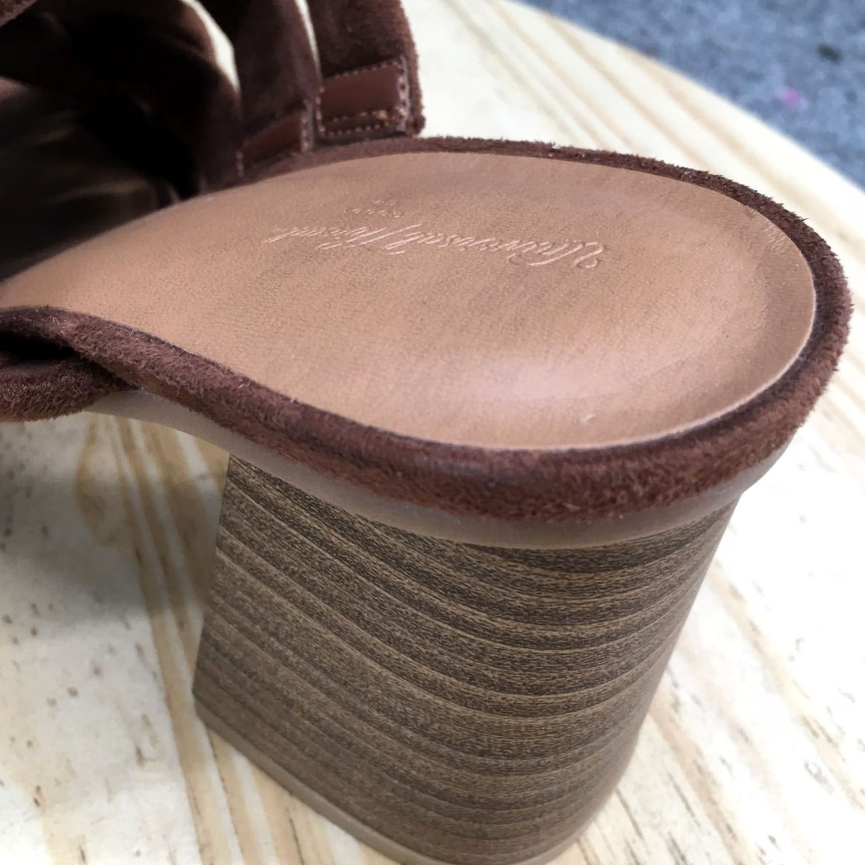 Vintage Universal Thread Sandals Womens 9.5 Andy Mule Brown Braided Slip On Block Heels Size US 10 / IT 40 - 6 Thumbnail