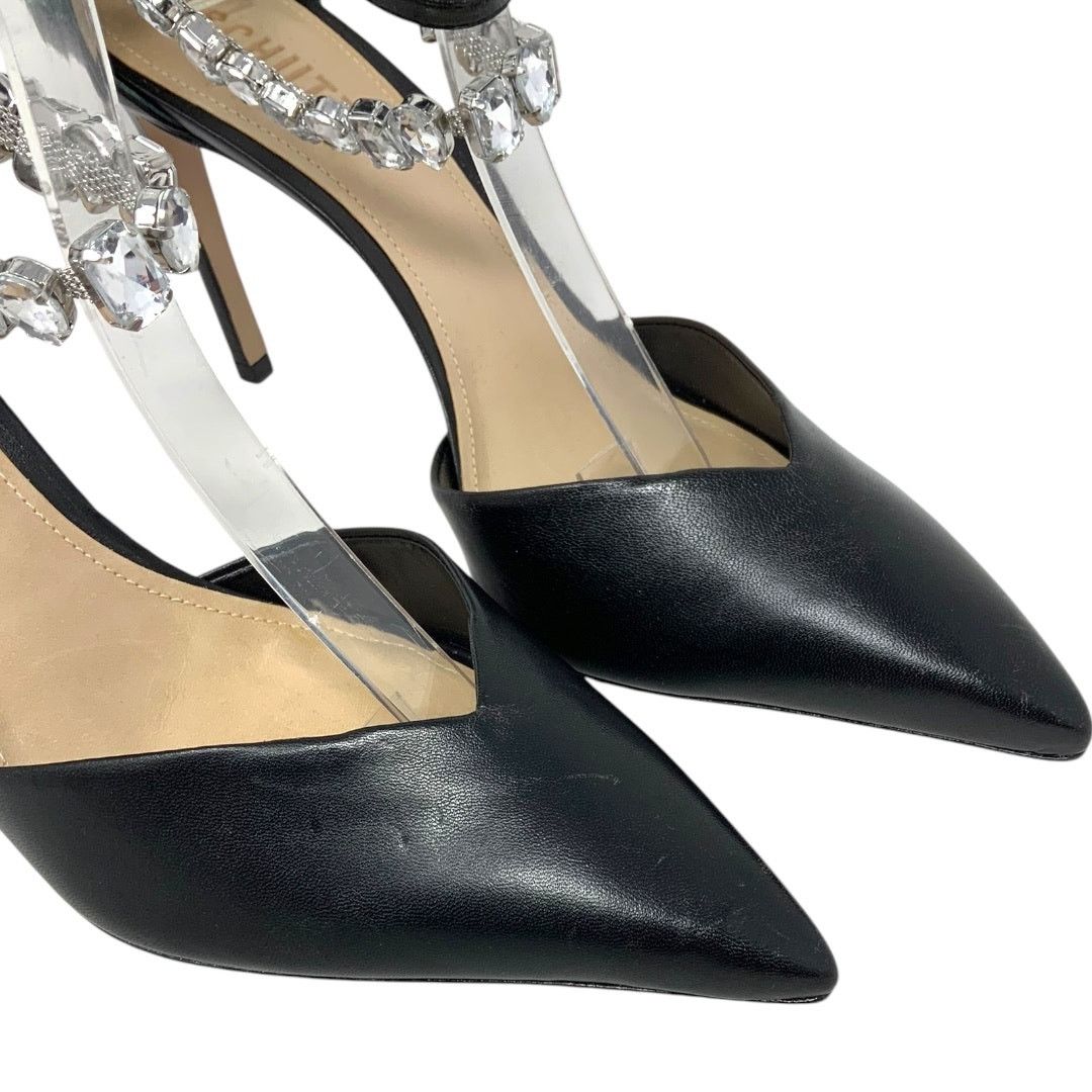 SCHUTZ Schutz Aleah Leather Heel Rhinestone Chain 9.5 NWT $148 Size US 9.5 / IT 39.5 - 8 Thumbnail