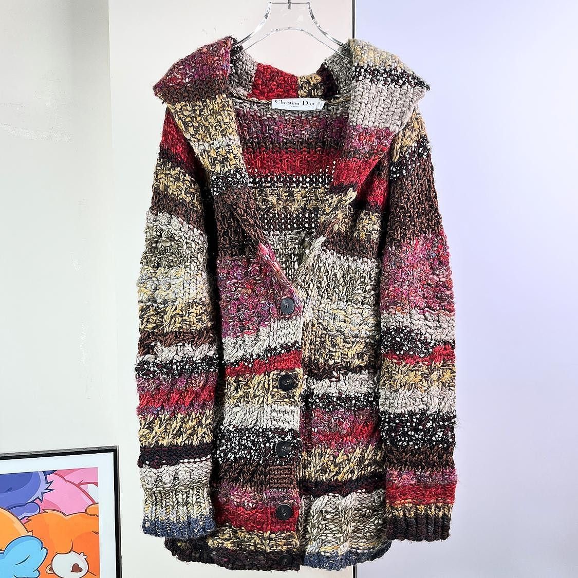Dior Dior Multicolor Wool Blend Hooded Sweater Size 38 Size XS / US 0-2 / IT 36-38 - 1 Thumbnail