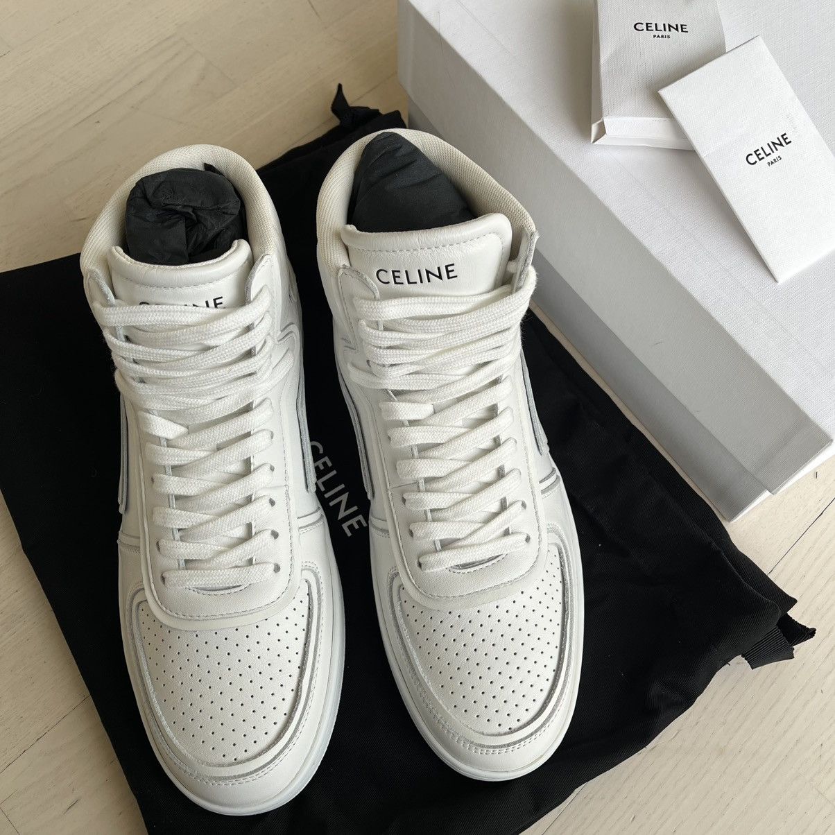 Celine Celine Ct-01 "z" trainer high top sneaker in calfskin, 42 Size US 9 / EU 42 - 3 Thumbnail