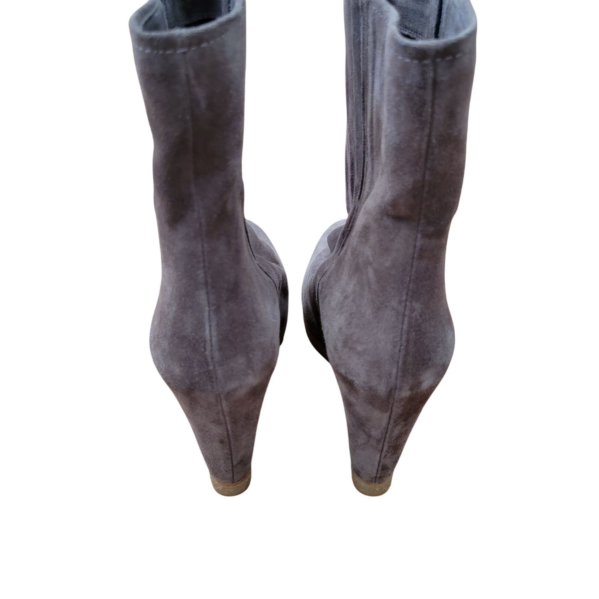Stuart Weitzman Stuart Weitzman Bootscout Seal Gray Suede Wedge Chelsea Boot Size US 8 / IT 38 - 5 Thumbnail