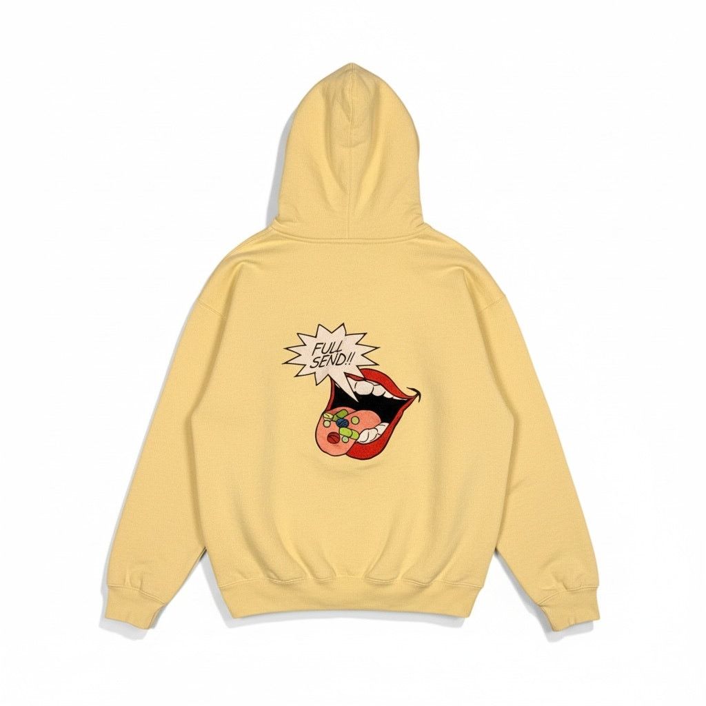 Full Send Full Send Nelk Boys Yellow Hoodie Candy Pills Mouth Men's L Size US L / EU 52-54 / 3 - 1 Thumbnail