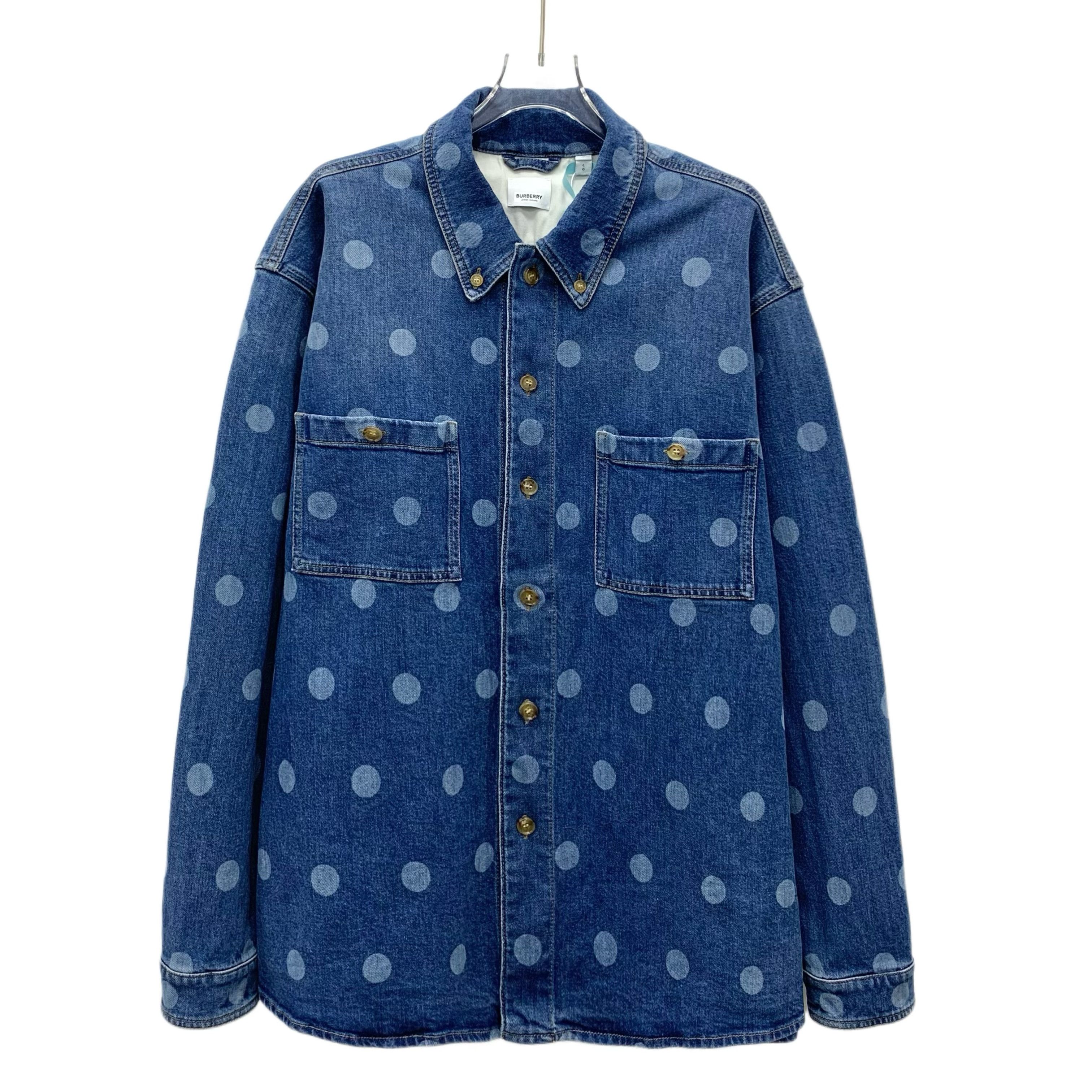 Burberry Burberry Polka Dot Denim Jacket Blue (L) Size L / US 10 / IT 46 - 1 Thumbnail