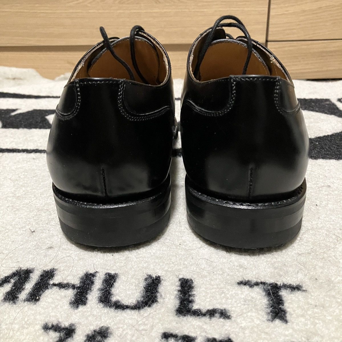 Solovair Black Hi-Shine 4 Eye Gibson (No Shoe box) Size US 9 / EU 42 - 3 Thumbnail