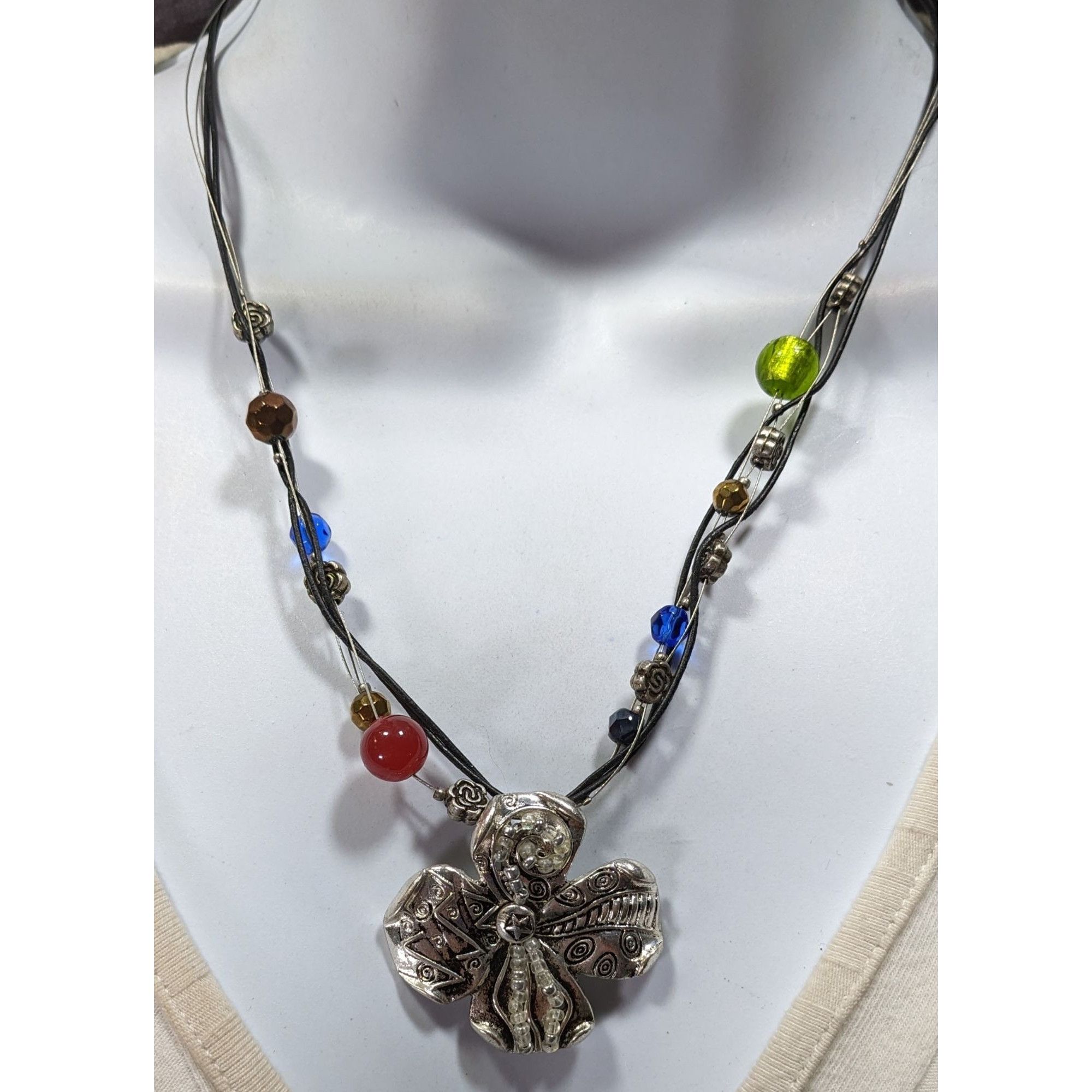Other Retro Fairycore Rainbow Beaded Floral Pendant Necklace Size ONE SIZE - 5 Thumbnail