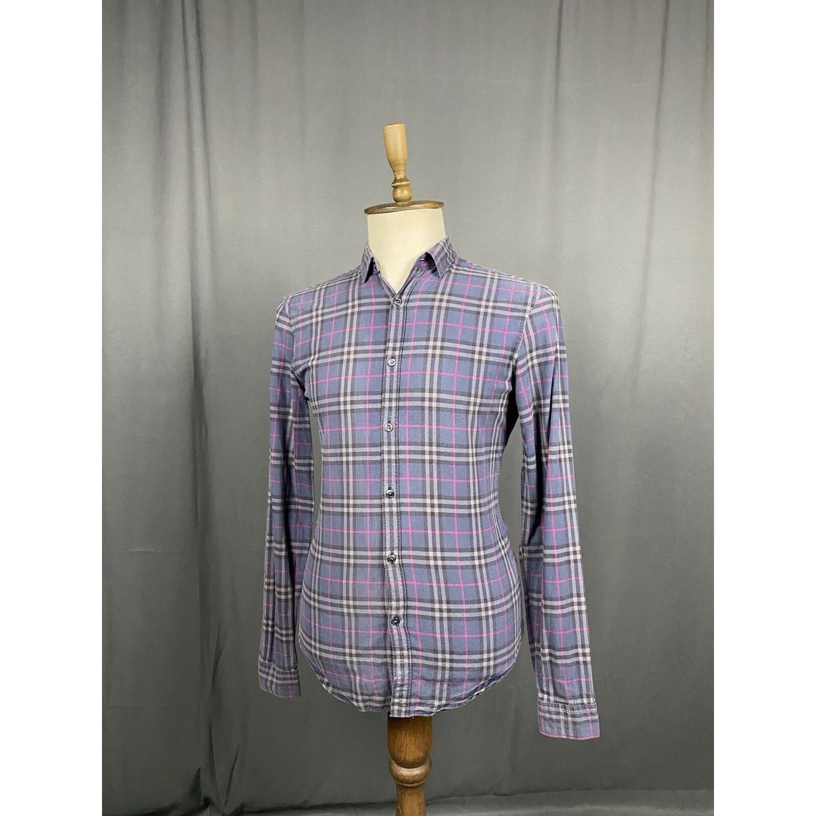 Burberry Burberry Nova Check Men's Blue Purple Checked Longsleeve Shi Size US S / EU 44-46 / 1 - 5 Thumbnail