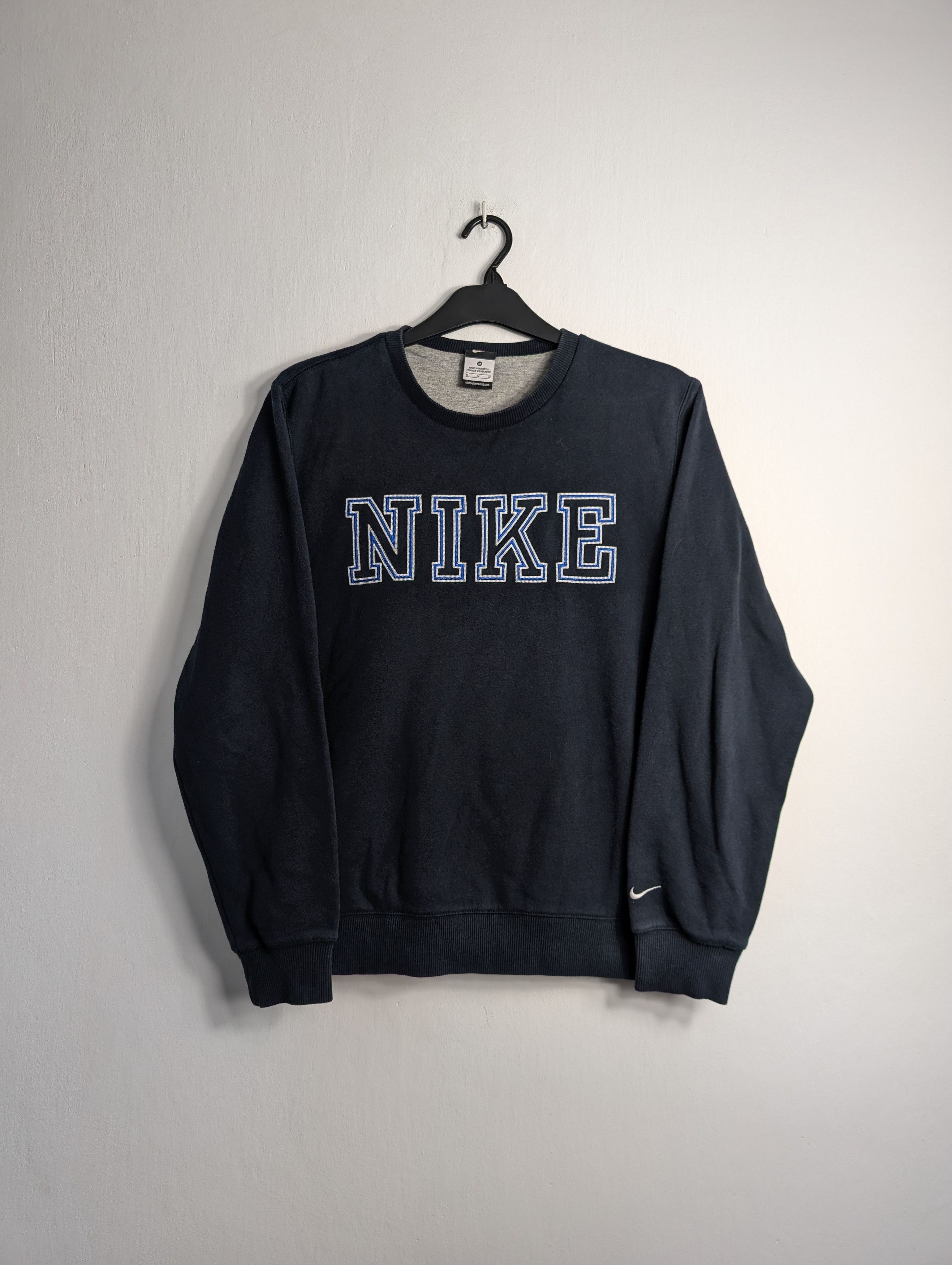 Nike Nike Navy Spellout Sweatshirt Retro Streetwear Y2K Boxy Size US M / EU 48-50 / 2 - 1 Thumbnail