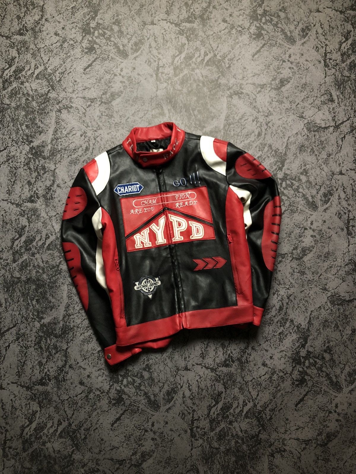 Vintage Vintage Racing Jacket Leather Nypd Chariot Champion Size US M / EU 48-50 / 2 - 1 Thumbnail