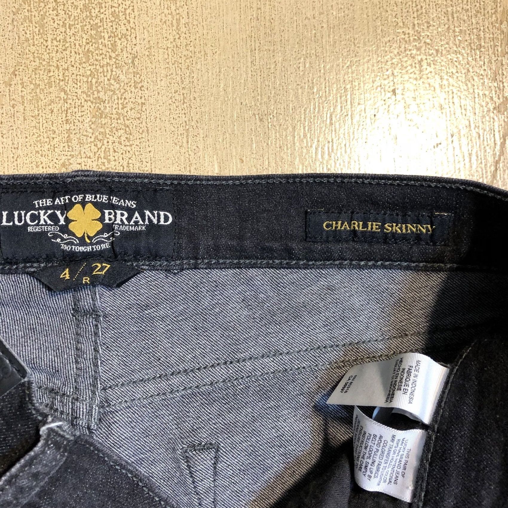 Lucky Brand Lucky Brand Jeans Womens Charlie Skinny Crop Black Distressed Denim 4 25.5 Size 27" / US 4 / IT 40 - 5 Thumbnail