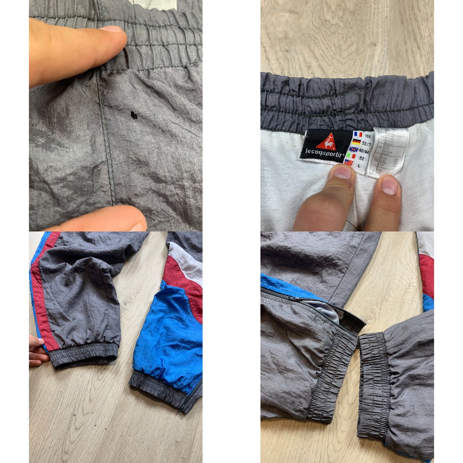 Le Coq Sportif Le Coq Sportif Track Jacket Track Pants 90s Vintage Mens Nylon Tracksuit L Blue Mens Size 42R - 9 Thumbnail