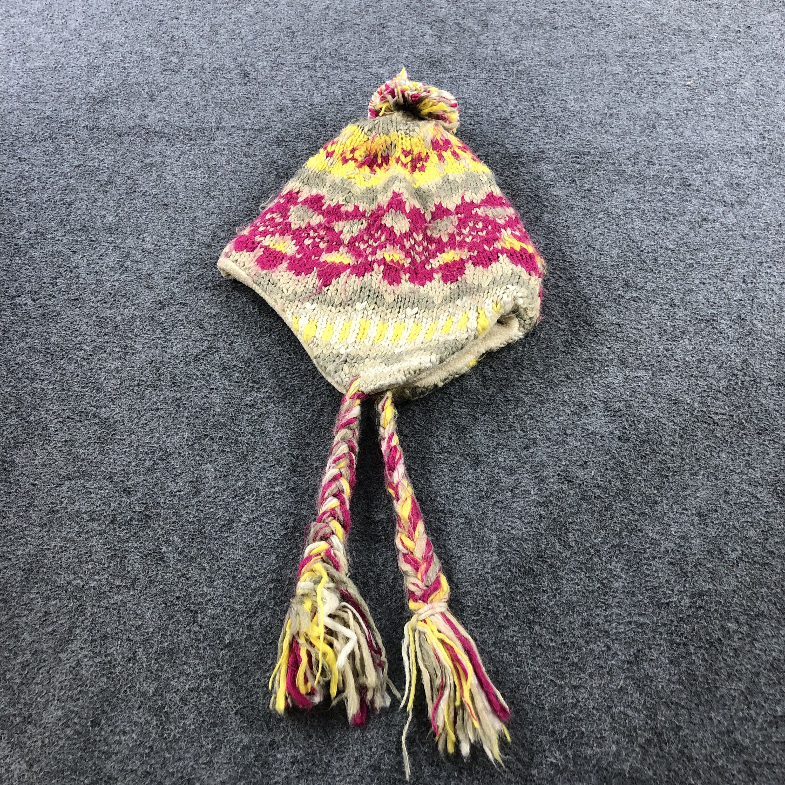 Japanese Brand Unknown Earflap Knitted Bobble Beanie Snowcap Snow Hat B33 Size ONE SIZE - 2 Thumbnail