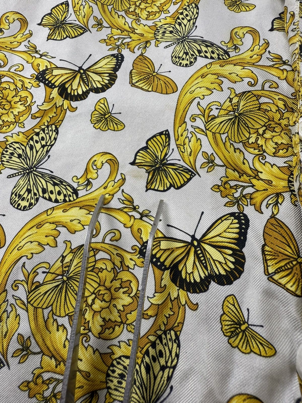 Versace Versace Baroque Butterfly Print Silk Shirt Size US M / EU 48-50 / 2 - 7 Thumbnail