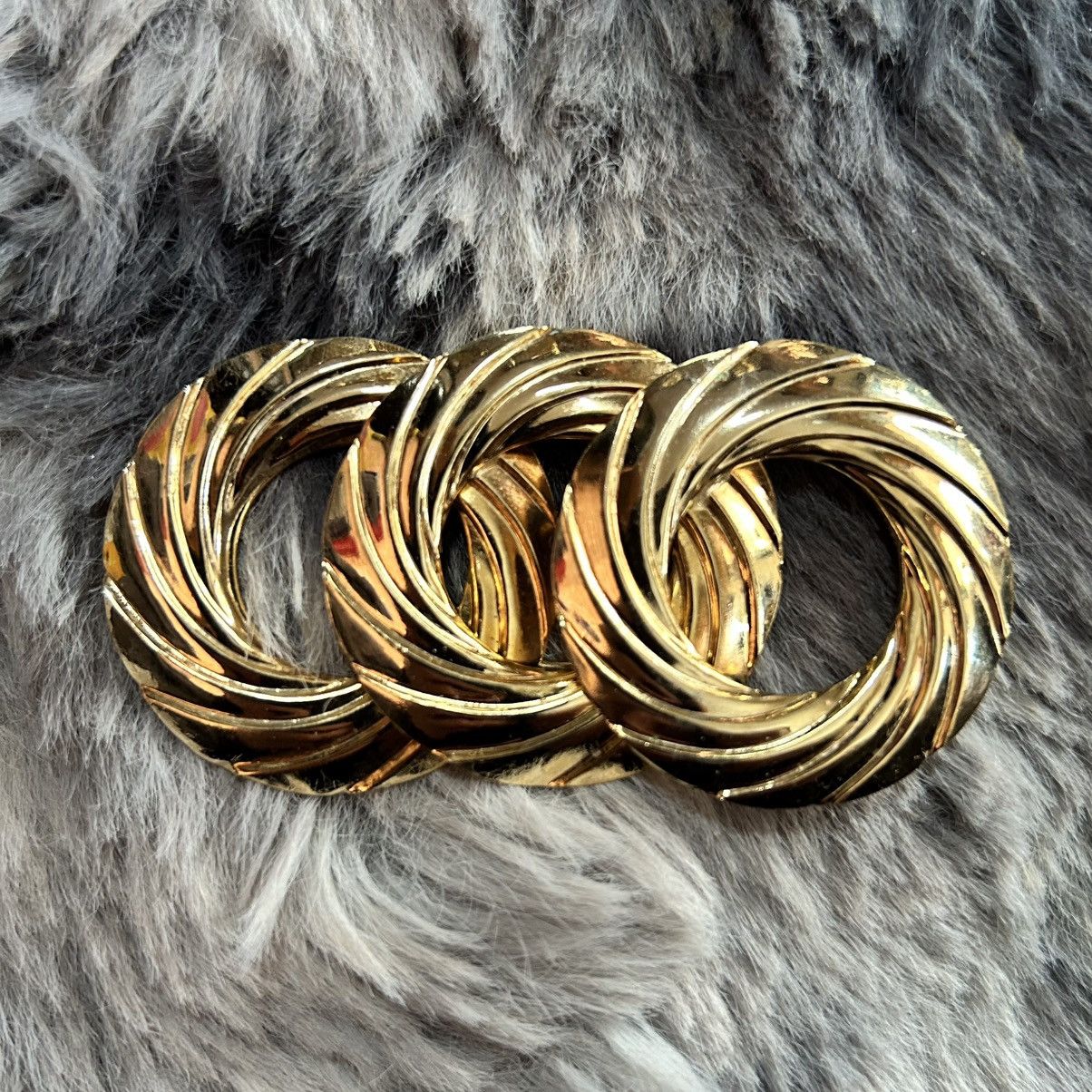 Vintage Vintage Jeri-Lou triple textured wreath gold scarf clip Size ONE SIZE - 1 Thumbnail