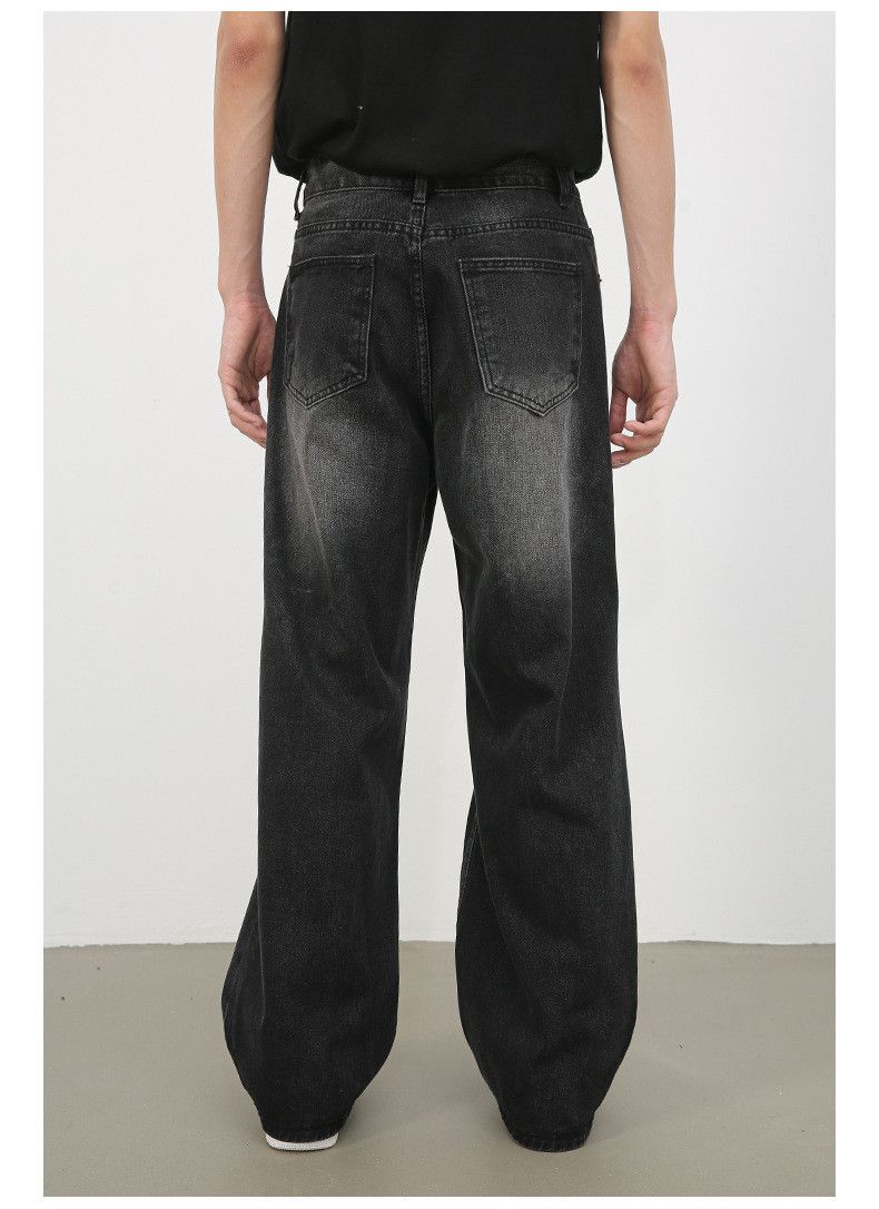 Japanese Brand × Jean Men's hip-hop washed loose straight-leg ripped jeans Size US 32 / EU 48 - 6 Thumbnail
