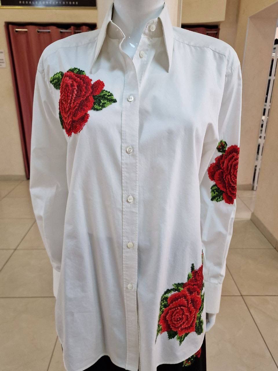 Dolce & Gabbana Dolce & Gabbana Floral Embroidered Silk Blend Women's Shirt Size S / US 4 / IT 40 - 6 Thumbnail